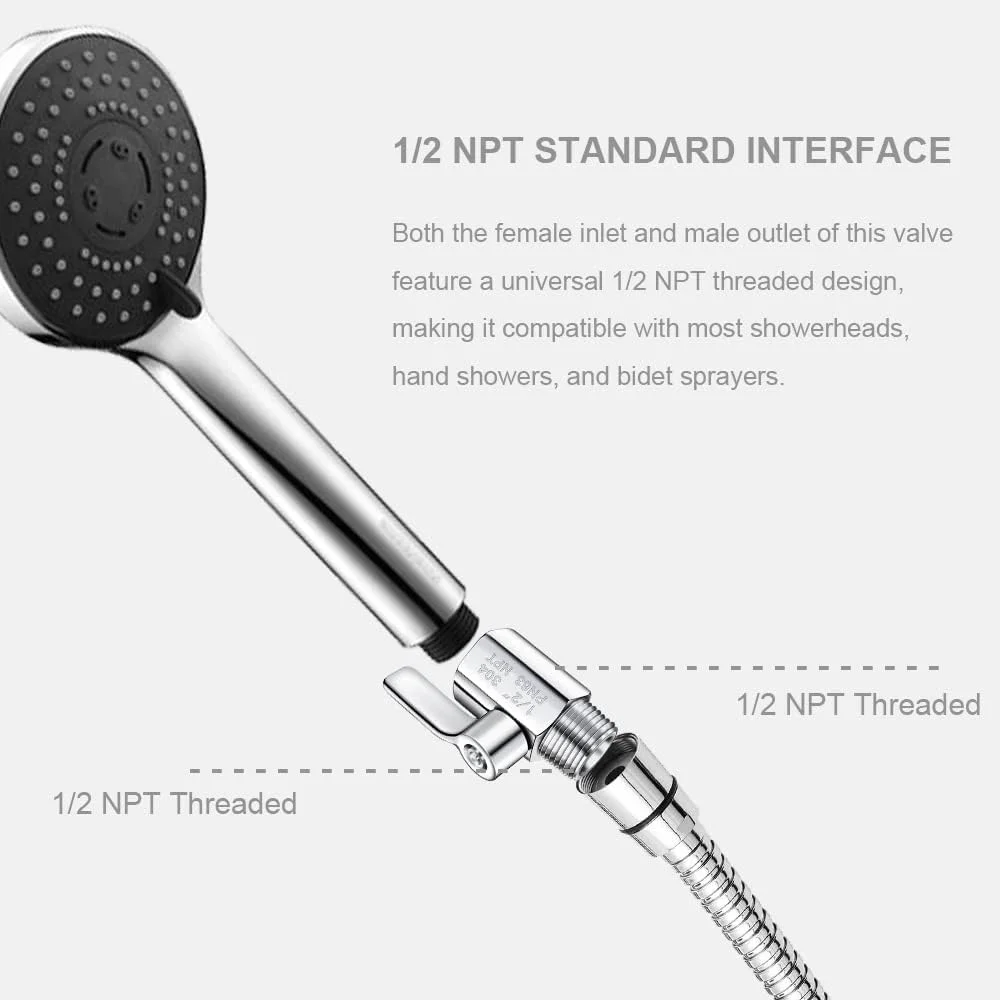 شیر قطع کن سر دوش Azonee، شیر توپی کوچک استیل 304 (1/2 اینچ مادگی X نری) رزوه NPT با دسته استیل، تنظیم کننده شیر کنترل جریان آب، شیر کنترل جریان سر دوش شیر قطع کن سر دوش Azonee، شیر توپی کوچک استیل 304 (1/2 اینچ مادگی X نری) رزوه NPT با دسته استیل، تنظیم کننده شیر کنترل جریان آب، شیر کنترل جریان سر دوش