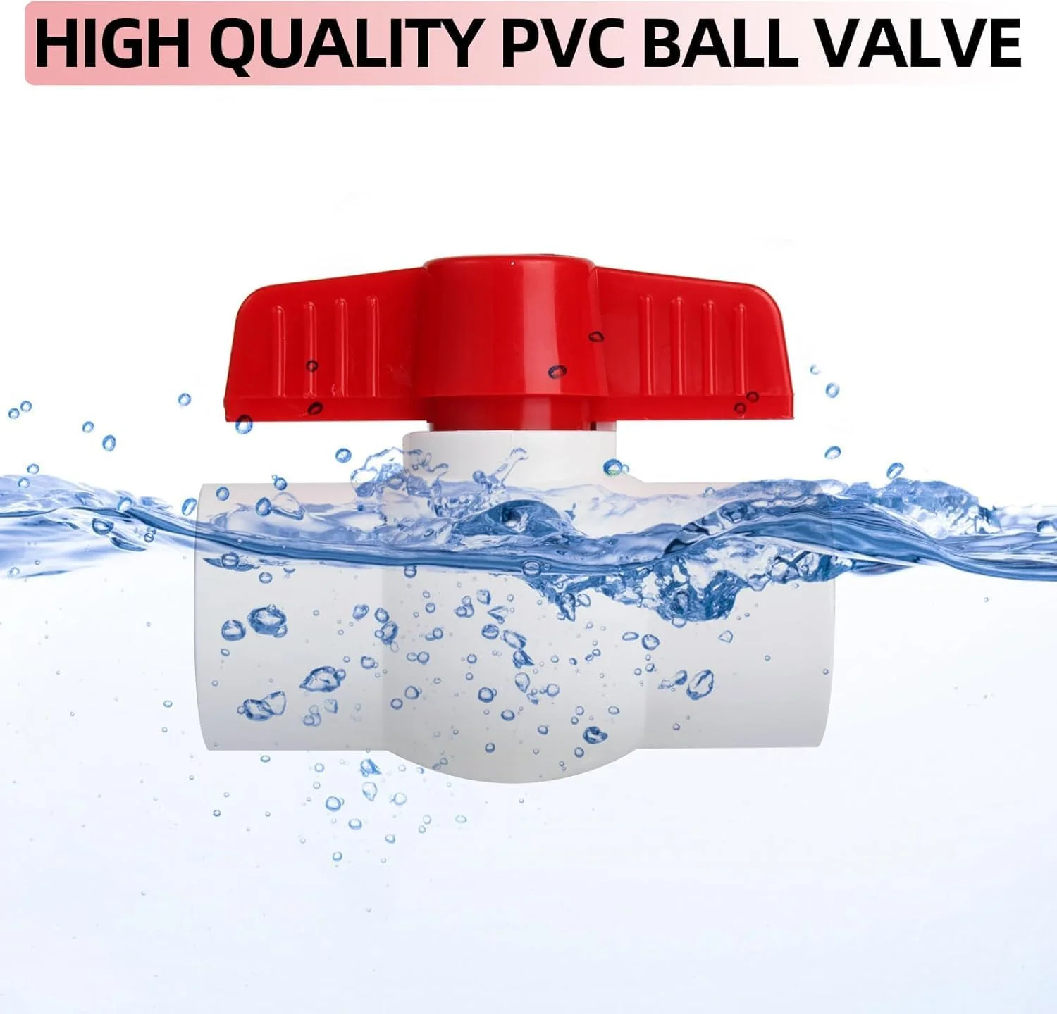 شیرهای قطع و وصل پی وی سی آزونی سایز 3/4 اینچ، بسته 5 عددی شیرهای کنترل جریان آب سوکت لغزشی، اتصالات لوله بادوام برای کاربردهای لوله کشی، دارای رتبه 150 PSI