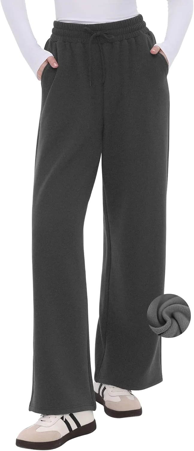 شلوار گرمکن زنانه CAMPSNAIL، پاچه گشاد، داخل پشم، مدل آزاد، راسته، مناسب پاییز و زمستان، گرم، مناسب استراحت، دارای جیب، خاکستری تیره، M