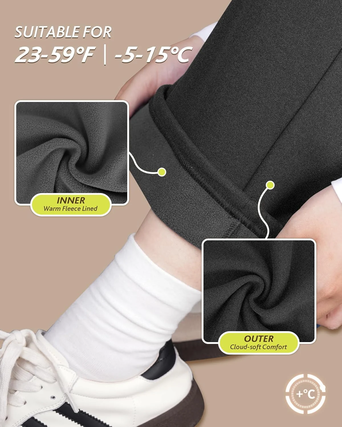 شلوار گرمکن زنانه CAMPSNAIL، پاچه گشاد، داخل پشم، مدل آزاد، راسته، مناسب پاییز و زمستان، گرم، مناسب استراحت، دارای جیب، خاکستری تیره، M شلوار گرمکن زنانه CAMPSNAIL، پاچه گشاد، داخل پشم، مدل آزاد، راسته، مناسب پاییز و زمستان، گرم، مناسب استراحت، دارای جیب، خاکستری تیره، M