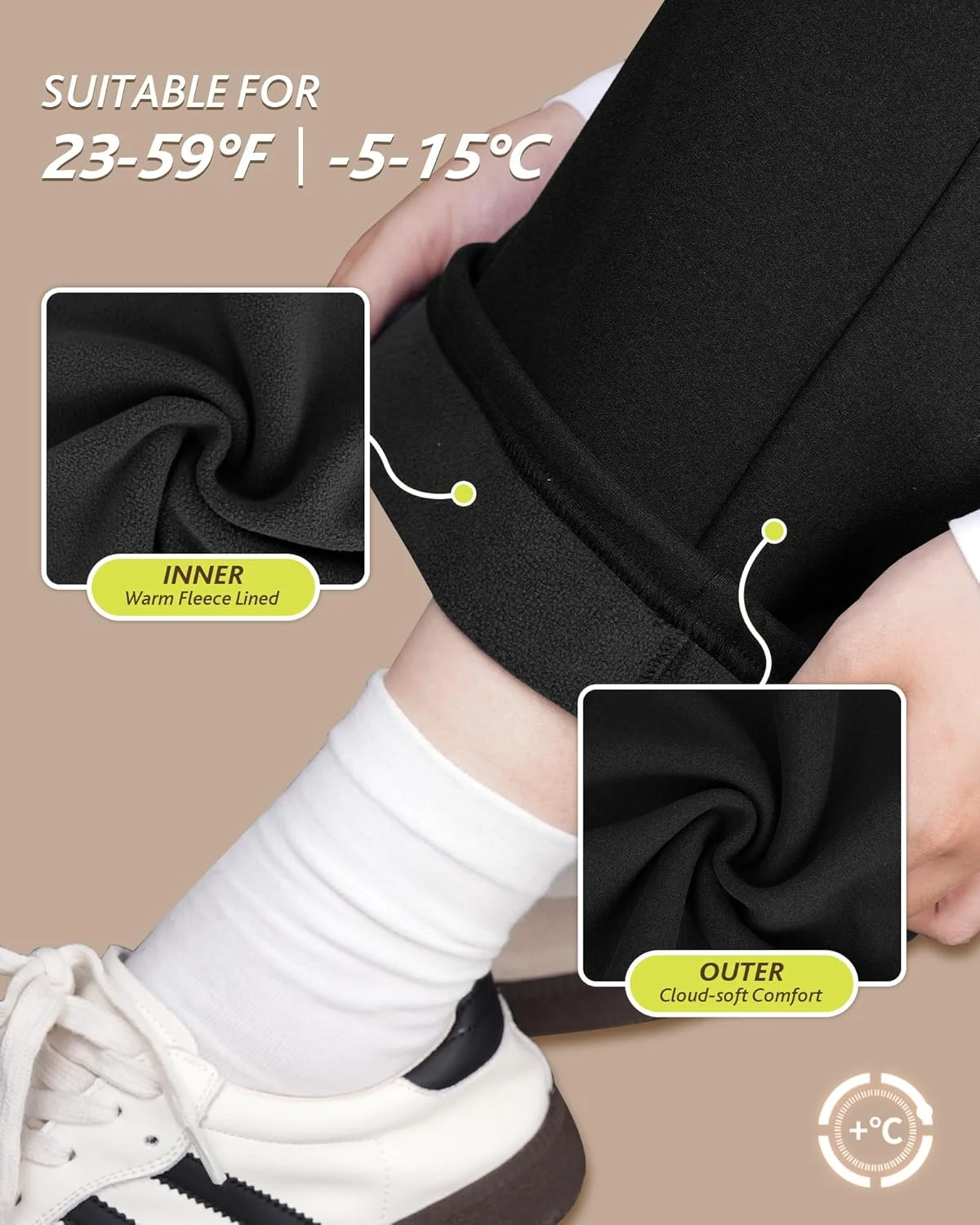 شلوار گرمکن زنانه CAMPSNAIL، پاچه گشاد، داخل پشم، مدل آزاد، راسته، مناسب پاییز و زمستان، گرم و راحت، دارای جیب، مشکی، M شلوار گرمکن زنانه CAMPSNAIL، پاچه گشاد، داخل پشم، مدل آزاد، راسته، مناسب پاییز و زمستان، گرم و راحت، دارای جیب، مشکی، M