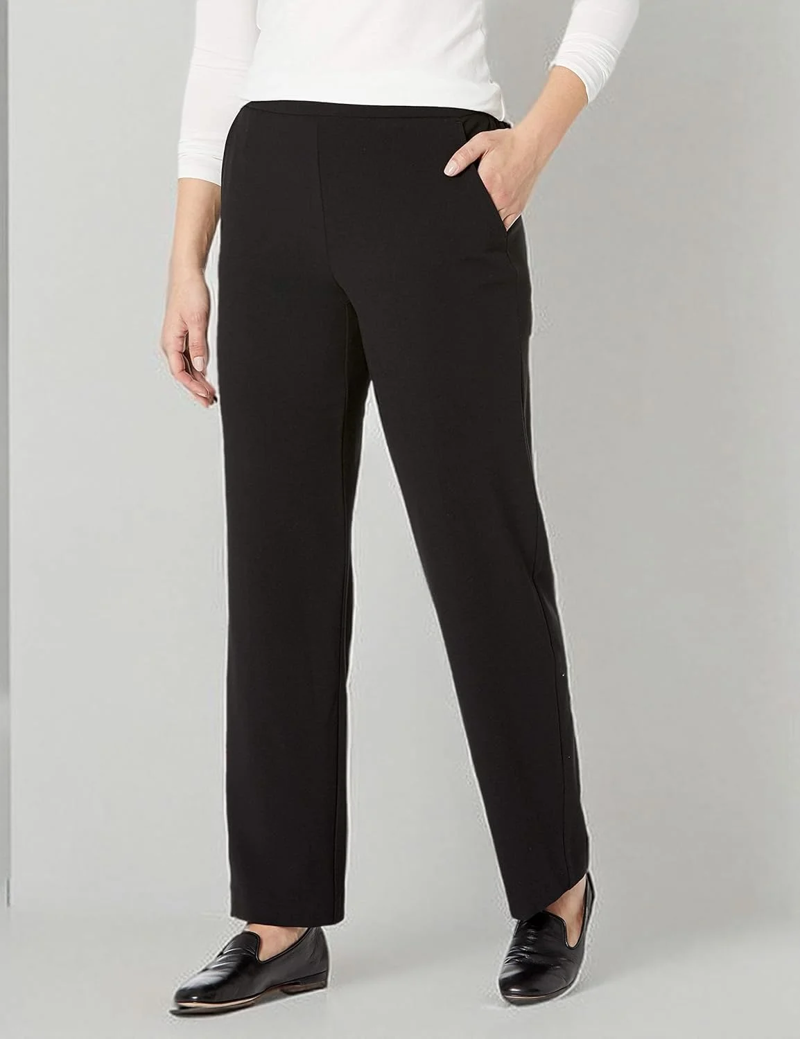 شلوار زنانه بریگز، مدل Flat Front Pull on با طراحی Slimming Solution شلوار زنانه بریگز، مدل Flat Front Pull on با طراحی Slimming Solution