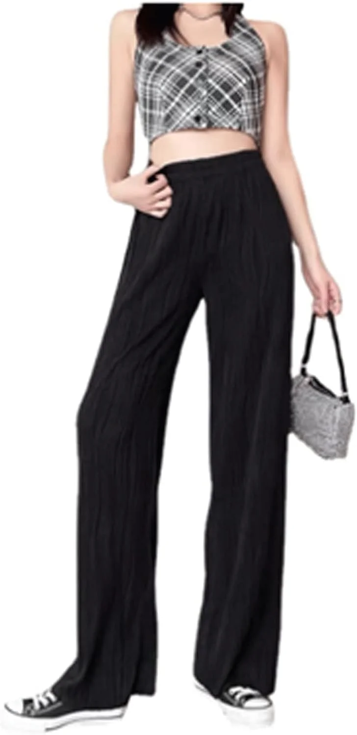 جا مدادی Best4Pet شلوار پالازو پلیسه دار مشکی شیک، پایین تنه گشاد، شلوار زنانه راه راه تابستانی، شلوار بلند، کمر بلند، الاستیک غیر رسمی (رنگ: Hortel, سایز: XX-Large) جا مدادی Best4Pet شلوار پالازو پلیسه دار مشکی شیک، پایین تنه گشاد، شلوار زنانه راه راه تابستانی، شلوار بلند، کمر بلند، الاستیک غیر رسمی (رنگ: Hortel, سایز: XX-Large)