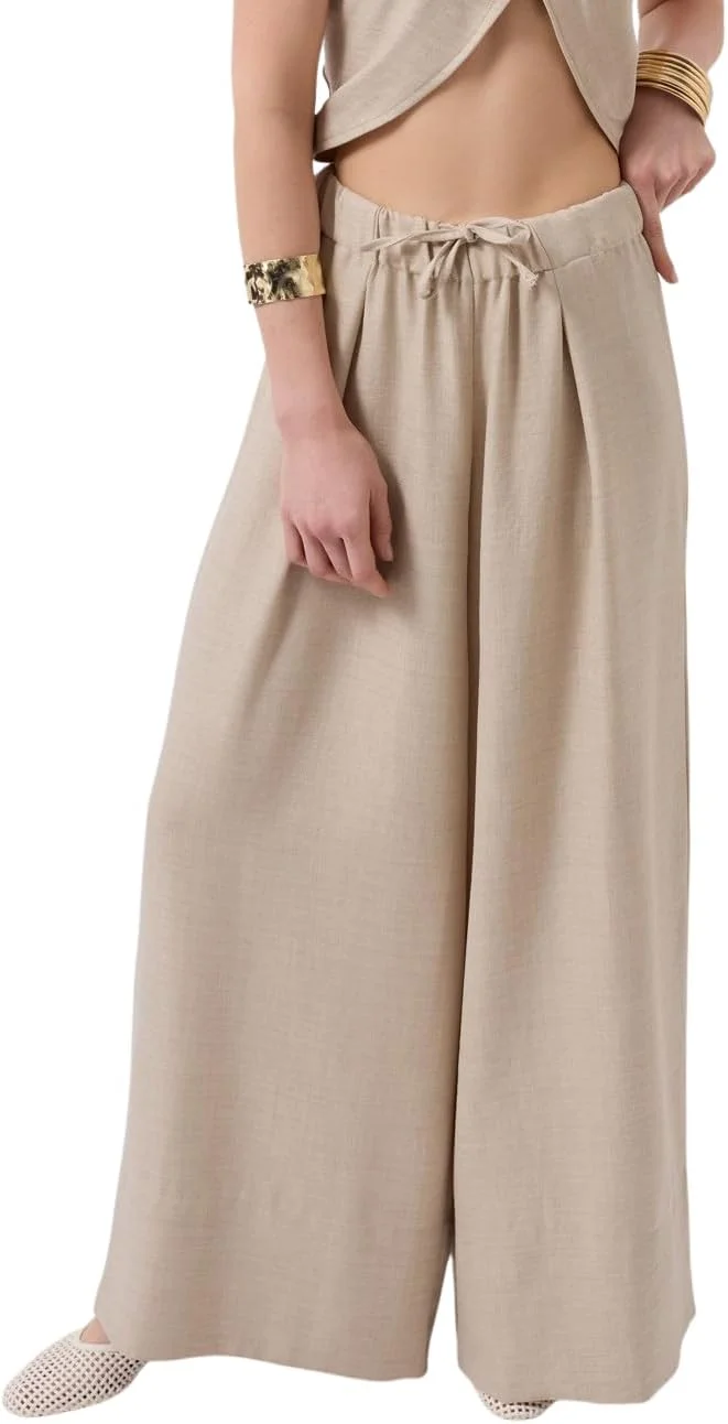 شلوار زنانه BlackFashion، 100% لینن، پاچه گشاد، کمر پایین - سایز بزرگ، بژ، سبک و تنفس پذیر، ساخت ترکیه شلوار زنانه BlackFashion، 100% لینن، پاچه گشاد، کمر پایین - سایز بزرگ، بژ، سبک و تنفس پذیر، ساخت ترکیه