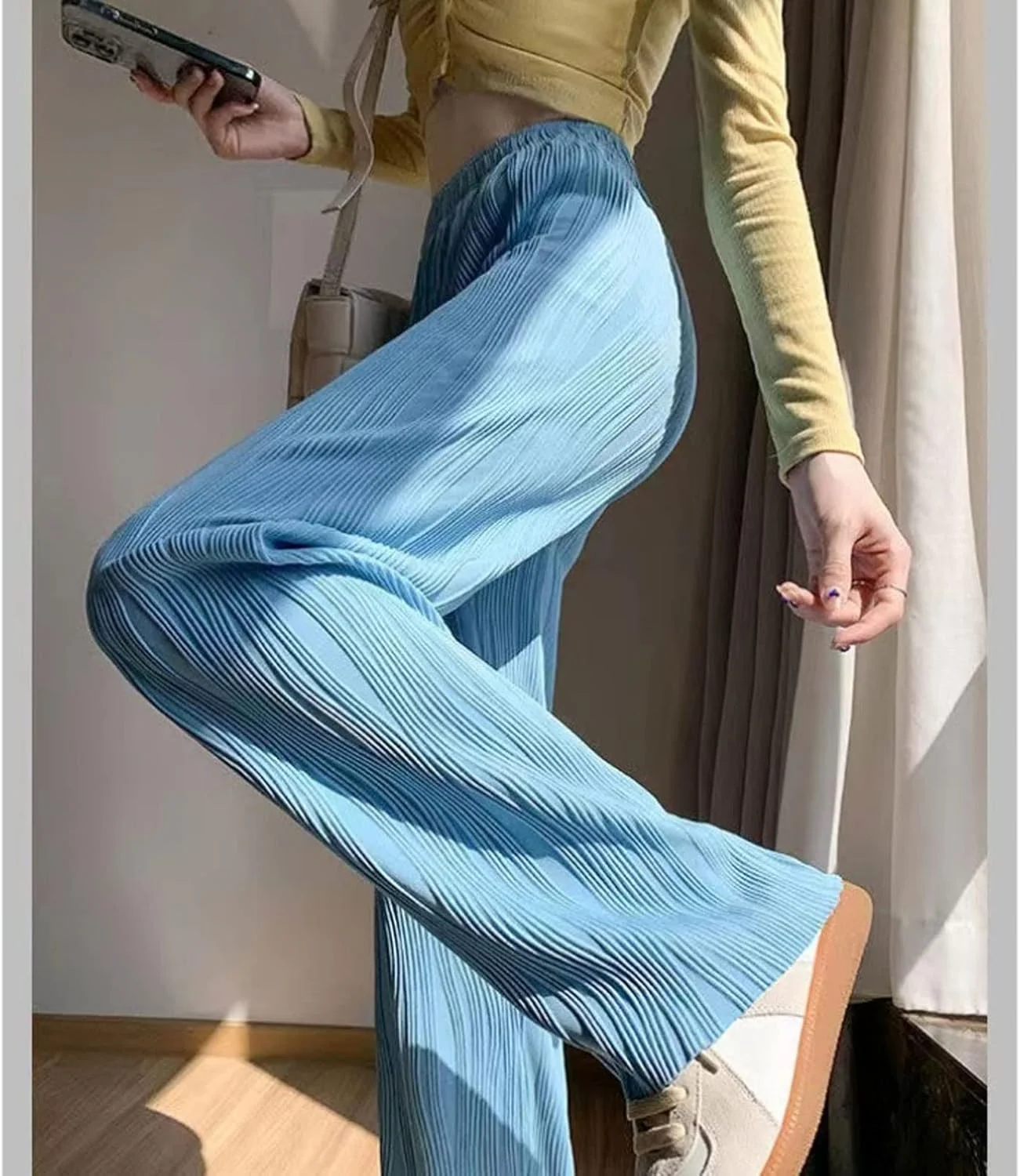 جا مدادی Best4Pet شلوار پالازو پلیسه دار مشکی شیک، پایین تنه گشاد، شلوار زنانه راه راه تابستانی، شلوار بلند، کمر بلند، الاستیک غیر رسمی (رنگ: Hortel, سایز: XX-Large) جا مدادی Best4Pet شلوار پالازو پلیسه دار مشکی شیک، پایین تنه گشاد، شلوار زنانه راه راه تابستانی، شلوار بلند، کمر بلند، الاستیک غیر رسمی (رنگ: Hortel, سایز: XX-Large)