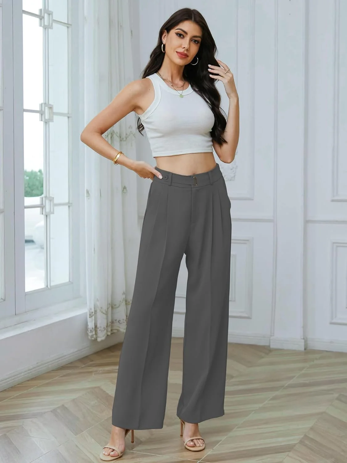 شلوار زنانه پاچه گشاد بتوسلاین، شلوار اداری راسته و غیررسمی برای زنان، سایز ایکس اسمال تا 3 ایکس لارج شلوار زنانه پاچه گشاد بتوسلاین، شلوار اداری راسته و غیررسمی برای زنان، سایز ایکس اسمال تا 3 ایکس لارج