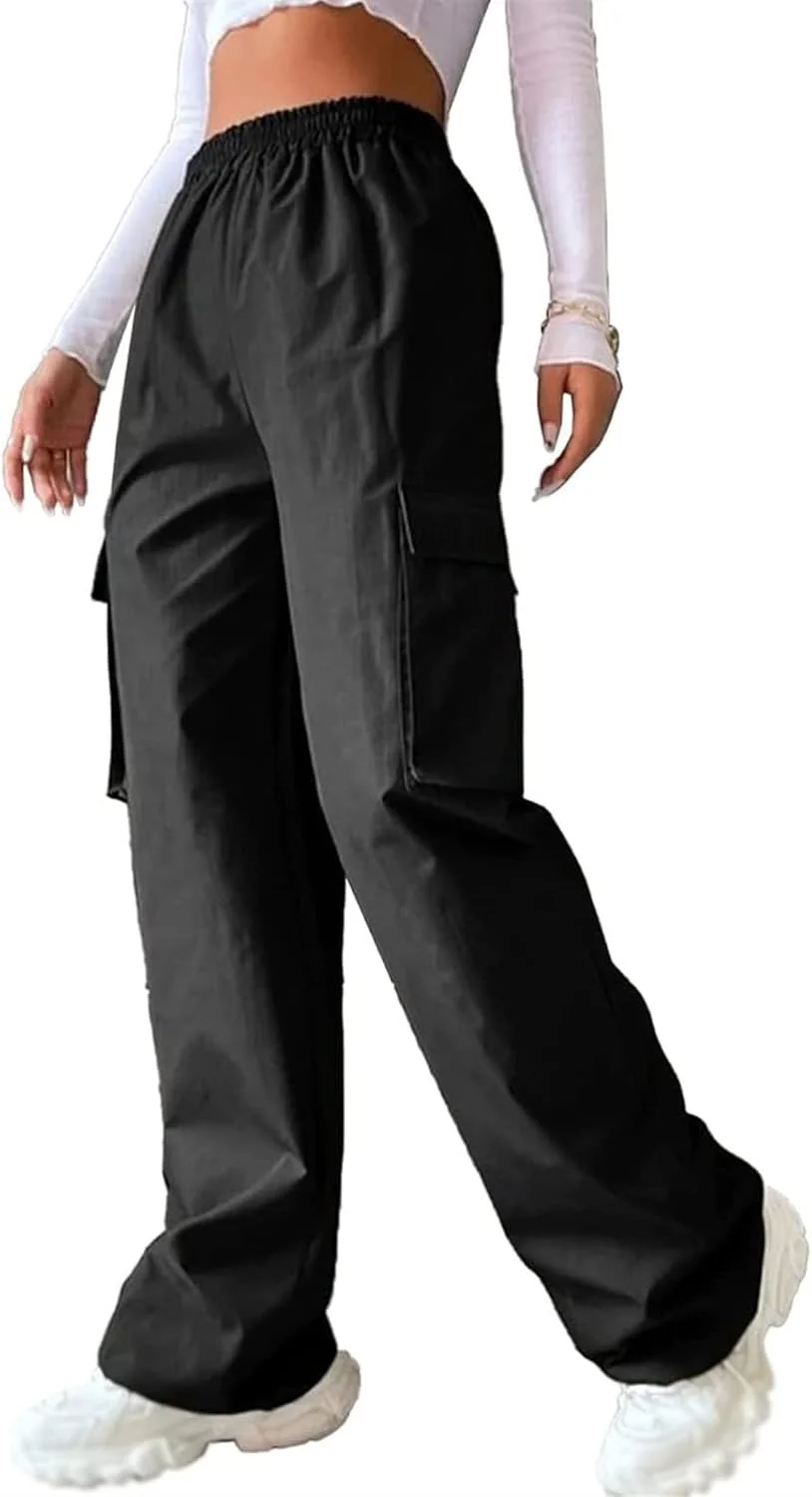 شلوار کارگو زنانه BEMEIR، شلوار کارگو کلاسیک، شلوار کاپری راسته با کمر کشی، لباس خیابانی با جیب های پاکتی (رنگ: مشکی، سایز: ایکس لارج) شلوار کارگو زنانه BEMEIR، شلوار کارگو کلاسیک، شلوار کاپری راسته با کمر کشی، لباس خیابانی با جیب های پاکتی (رنگ: مشکی، سایز: ایکس لارج)