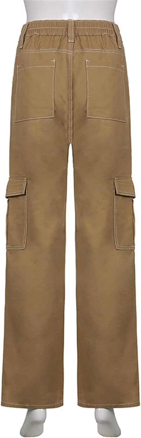 شلوار کارگو زنانه BEMEIR، شلوار کارگو بگ زنانه فاق کوتاه، شلوار پارچهای کارگو، شلوار جین جاگر راسته Y2K (رنگ: قهوهای، سایز: کوچک) شلوار کارگو زنانه BEMEIR، شلوار کارگو بگ زنانه فاق کوتاه، شلوار پارچهای کارگو، شلوار جین جاگر راسته Y2K (رنگ: قهوهای، سایز: کوچک)