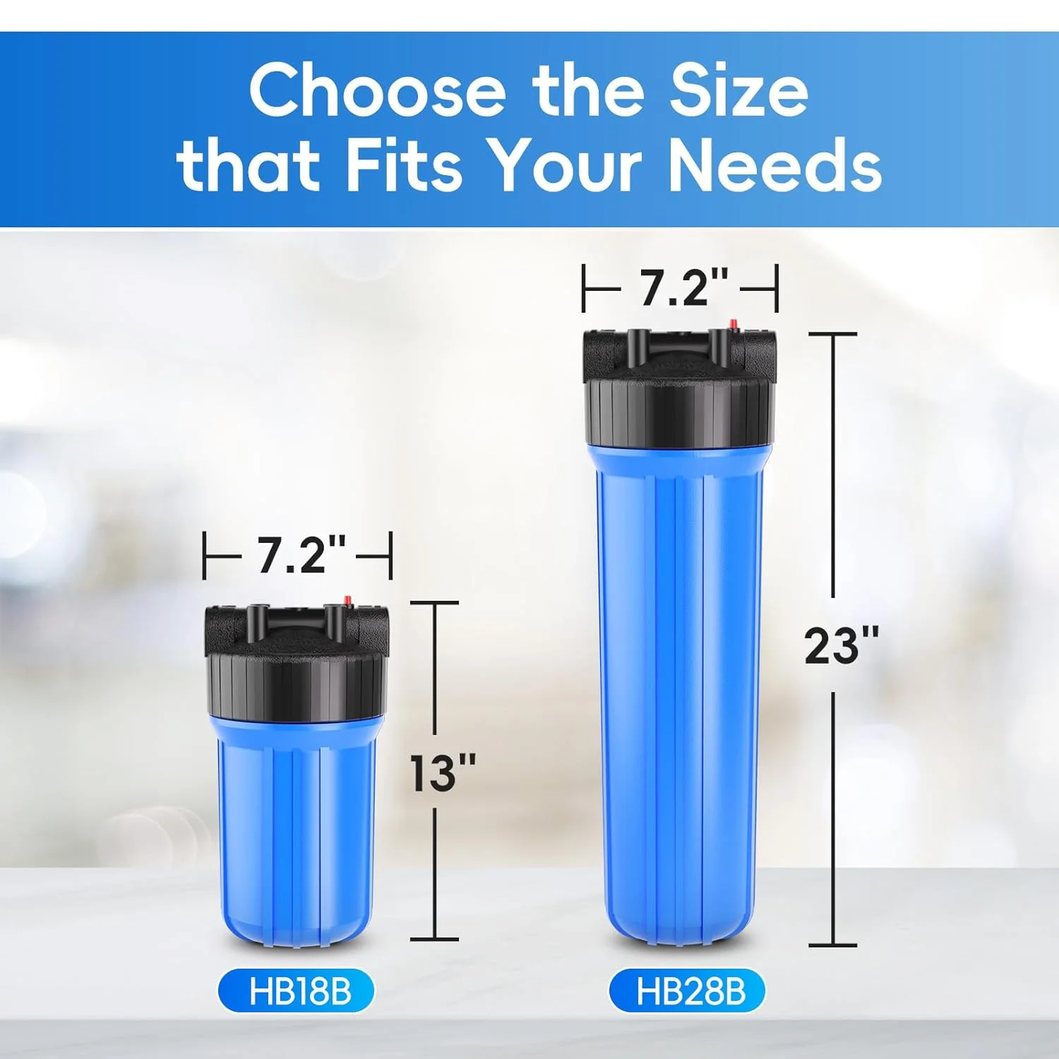 محفظه فیلتر آب کل خانه iSpring HB18B، محفظه جهانی 10" x 4.5" برای فیلتراسیون آب کل خانه با پورت های 1" NPT سیستم پیش فیلتراسیون محفظه فیلتر آب کل خانه iSpring HB18B، محفظه جهانی 10" x 4.5" برای فیلتراسیون آب کل خانه با پورت های 1" NPT سیستم پیش فیلتراسیون