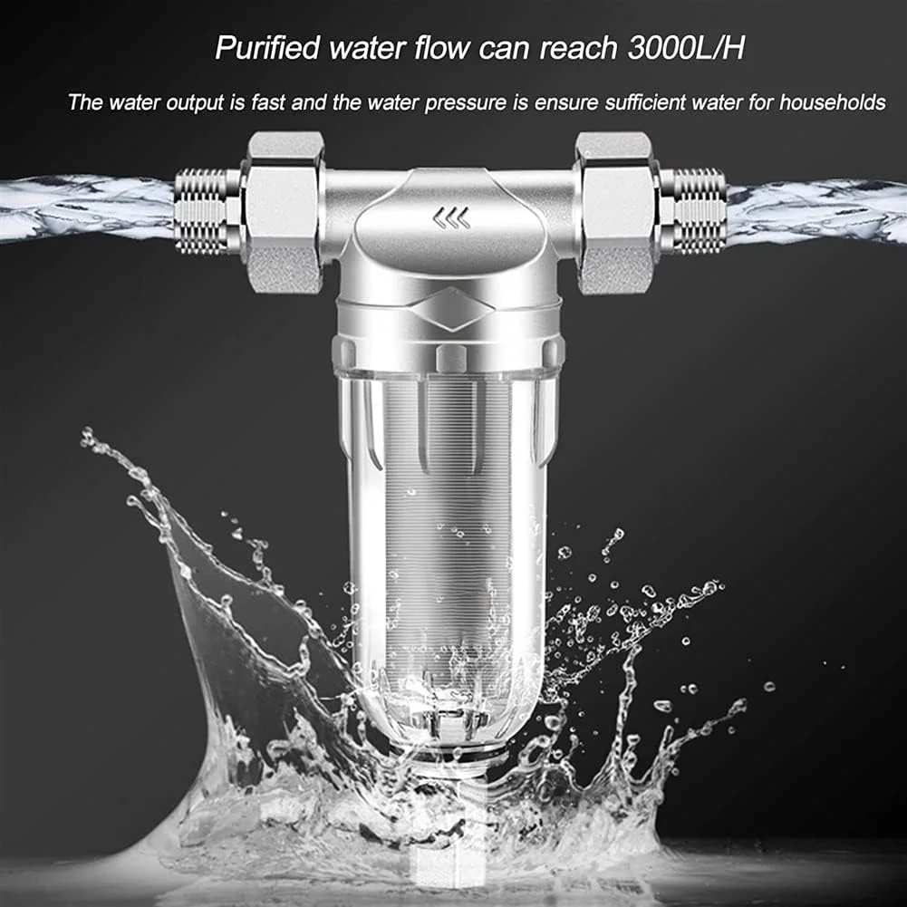 فیلتر آب GZDZHP، پیش فیلتر استیل ضد زنگ، شیر آب خانگی، تصفیه کننده آب لوله کشی مرکزی، فیلتراسیون درشت کل خانه (25 میلی متر)