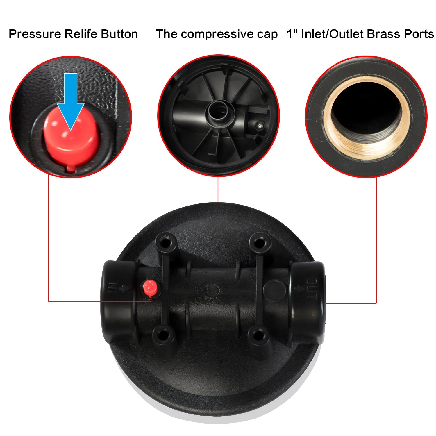 محفظه فیلتر آب بزرگ 10 اینچی Geekpure برای کل خانه - پورت برنجی 1 اینچی NPT - رنگ آبی با آچار و براکت محفظه فیلتر آب بزرگ 10 اینچی Geekpure برای کل خانه - پورت برنجی 1 اینچی NPT - رنگ آبی با آچار و براکت