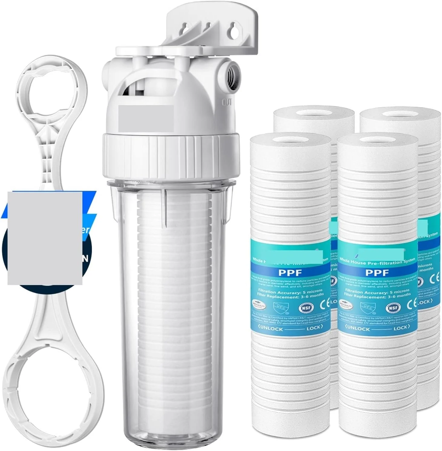 سیستم پیش تصفیه آب اسمز معکوس 5 میکرون برای کل خانه، فیلتر رسوب گیر، تصفیه کننده آب، پیش فیلتر پنبه ای PPF 10 اینچی (رنگ: بدنه و 5 عدد فیلتر، سایز: X) (بدنه و فیلتر X) سیستم پیش تصفیه آب اسمز معکوس 5 میکرون برای کل خانه، فیلتر رسوب گیر، تصفیه کننده آب، پیش فیلتر پنبه ای PPF 10 اینچی (رنگ: بدنه و 5 عدد فیلتر، سایز: X) (بدنه و فیلتر X)