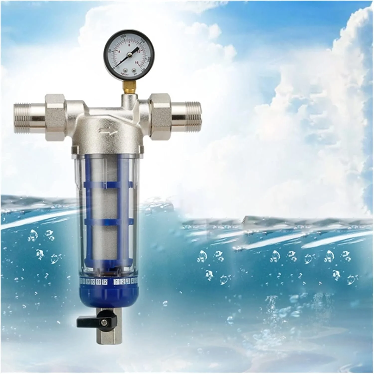 فیلتر تصفیه آب اسمز معکوس، محافظ سیستم پیش فیلتر آب قابل شستشو و استفاده مجدد برای کل خانه