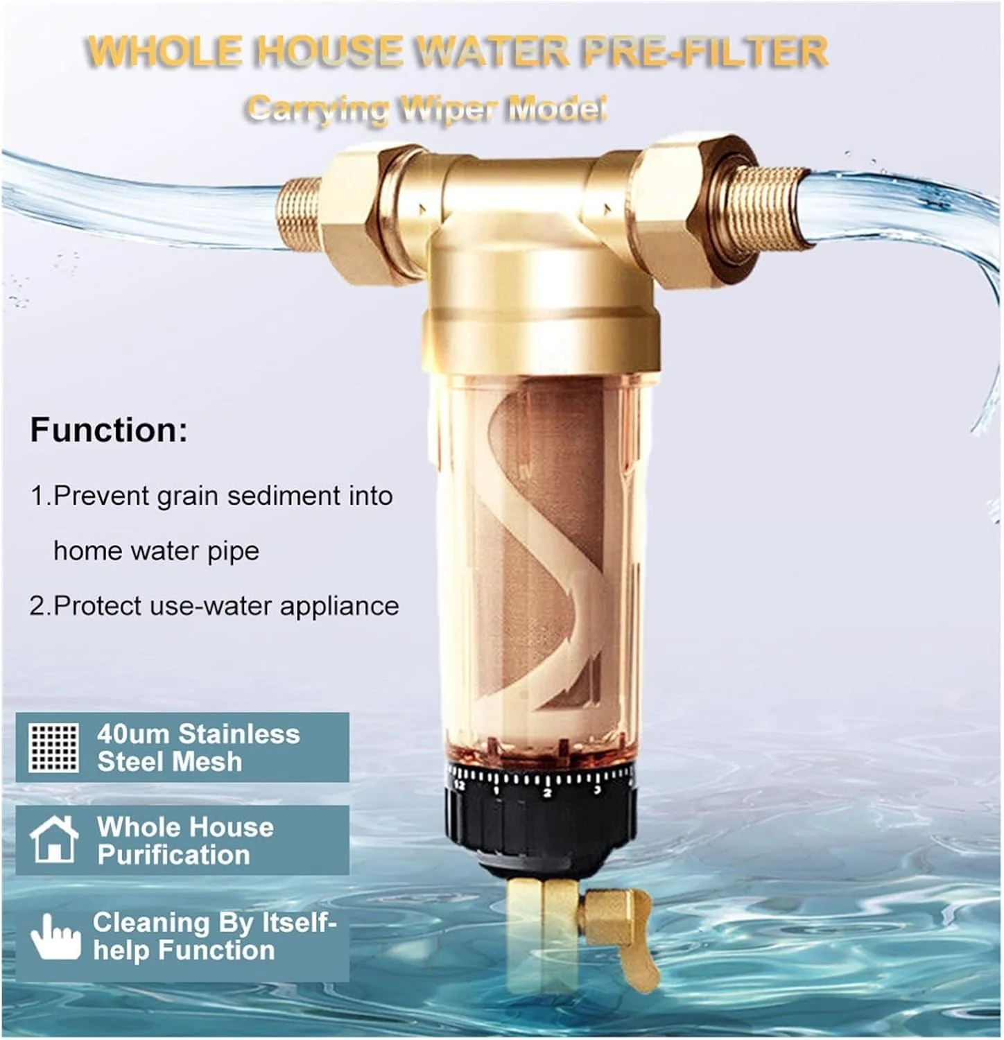 پیش فیلتر اسمز معکوس، فیلتر آب رسوبی چرخشی کل خانه، سیستم تصفیه پیش فیلتر مرکزی، شستشوی معکوس استیل ضد زنگ (رنگ: 0.75 اینچ، سایز: کوچک) (0.5 اینچ S) پیش فیلتر اسمز معکوس، فیلتر آب رسوبی چرخشی کل خانه، سیستم تصفیه پیش فیلتر مرکزی، شستشوی معکوس استیل ضد زنگ (رنگ: 0.75 اینچ، سایز: کوچک) (0.5 اینچ S)