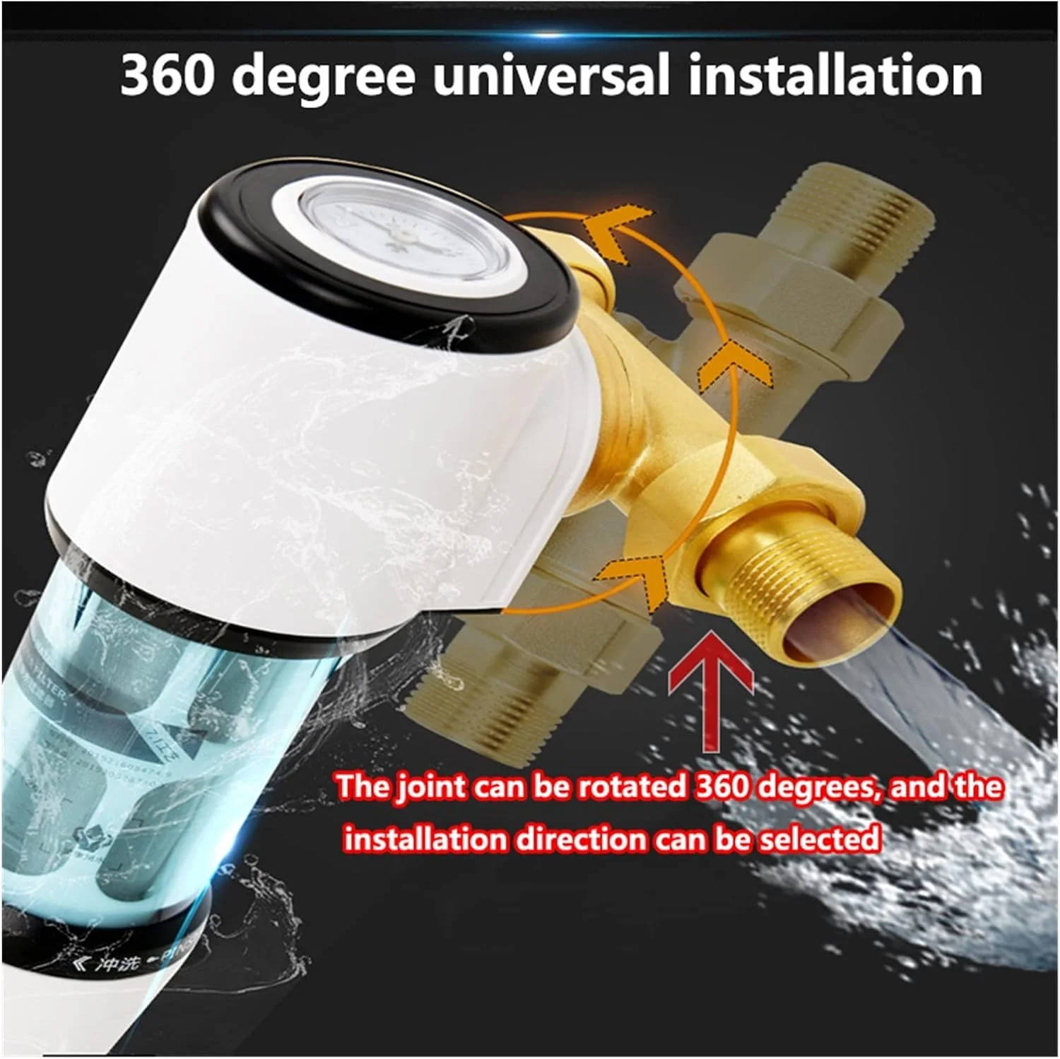 فیلتر پیش تصفیه اسمز معکوس با شستشوی معکوس اتوماتیک برای کل خانه، فیلتر رسوب چرخشی 40 میکرومتر (رنگ: DN15، اندازه: X) (Dn15 X) فیلتر پیش تصفیه اسمز معکوس با شستشوی معکوس اتوماتیک برای کل خانه، فیلتر رسوب چرخشی 40 میکرومتر (رنگ: DN15، اندازه: X) (Dn15 X)