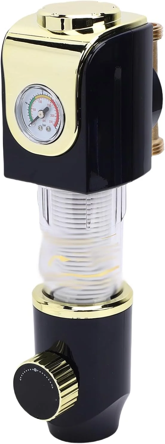فیلتر رسوب گیر Wisoqu 8T / H، پیش فیلتر 1/2 اینچی جهانی قابل استفاده مجدد برای کل خانه با گیج فشار 40μm شستشوی اتوماتیک، نظارت بر فشار آب ورودی در زمان واقعی برای ایمنی