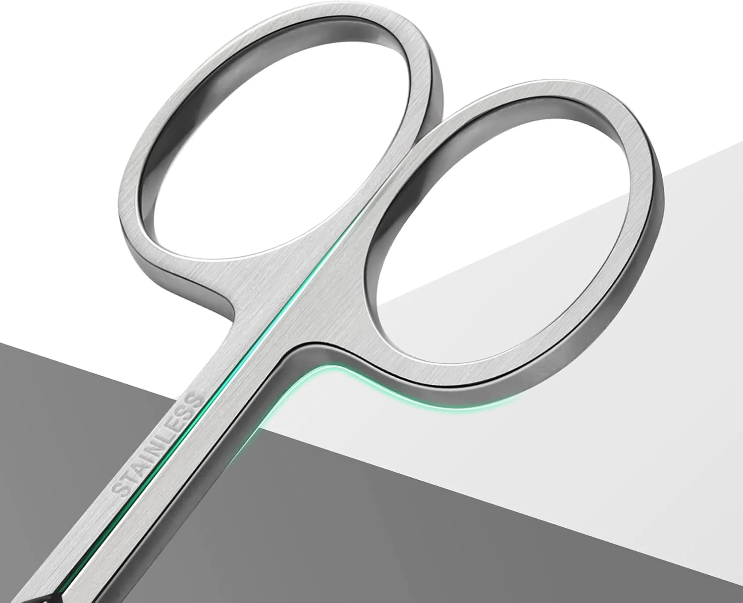 قیچی ناخن ممتاز BEZOX دو عددی، قیچی مانیکور حرفه ای خمیده و مستقیم - قیچی آرایشی چند منظوره استیل ضد زنگ برای ناخن، موهای صورت، ابرو، مژه، پوست خشک