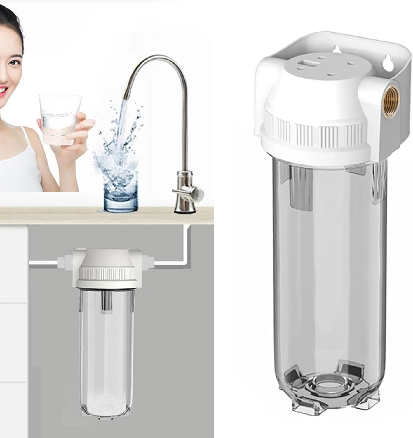 واحد پیش فیلتر تصفیه آب مناسب برای استفاده در کل خانه، محافظت از لوازم خانگی و کاهش تعمیرات، محفظه فیلتر واحد پیش فیلتر تصفیه آب مناسب برای استفاده در کل خانه، محافظت از لوازم خانگی و کاهش تعمیرات، محفظه فیلتر