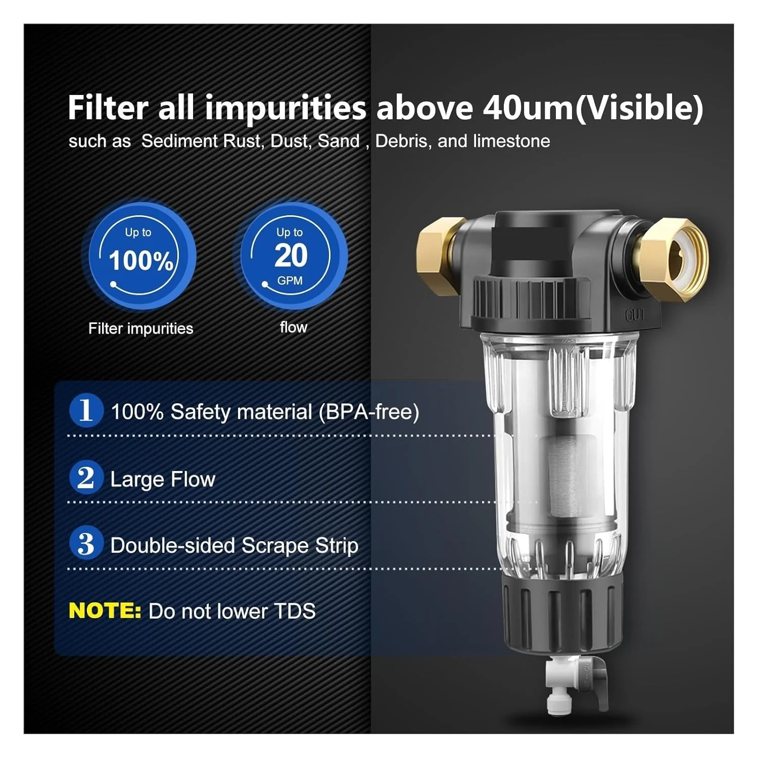 سیستم پیش فیلتر تصفیه آب، رسوب گیر چرخشی کل خانه، پیش فیلتر مرکزی تصفیه آب، سیستم تصفیه معکوس توری استیل ضد زنگ (رنگ: 2X فیلتر جایگزین، سایز: 1) سیستم پیش فیلتر تصفیه آب، رسوب گیر چرخشی کل خانه، پیش فیلتر مرکزی تصفیه آب، سیستم تصفیه معکوس توری استیل ضد زنگ (رنگ: 2X فیلتر جایگزین، سایز: 1)