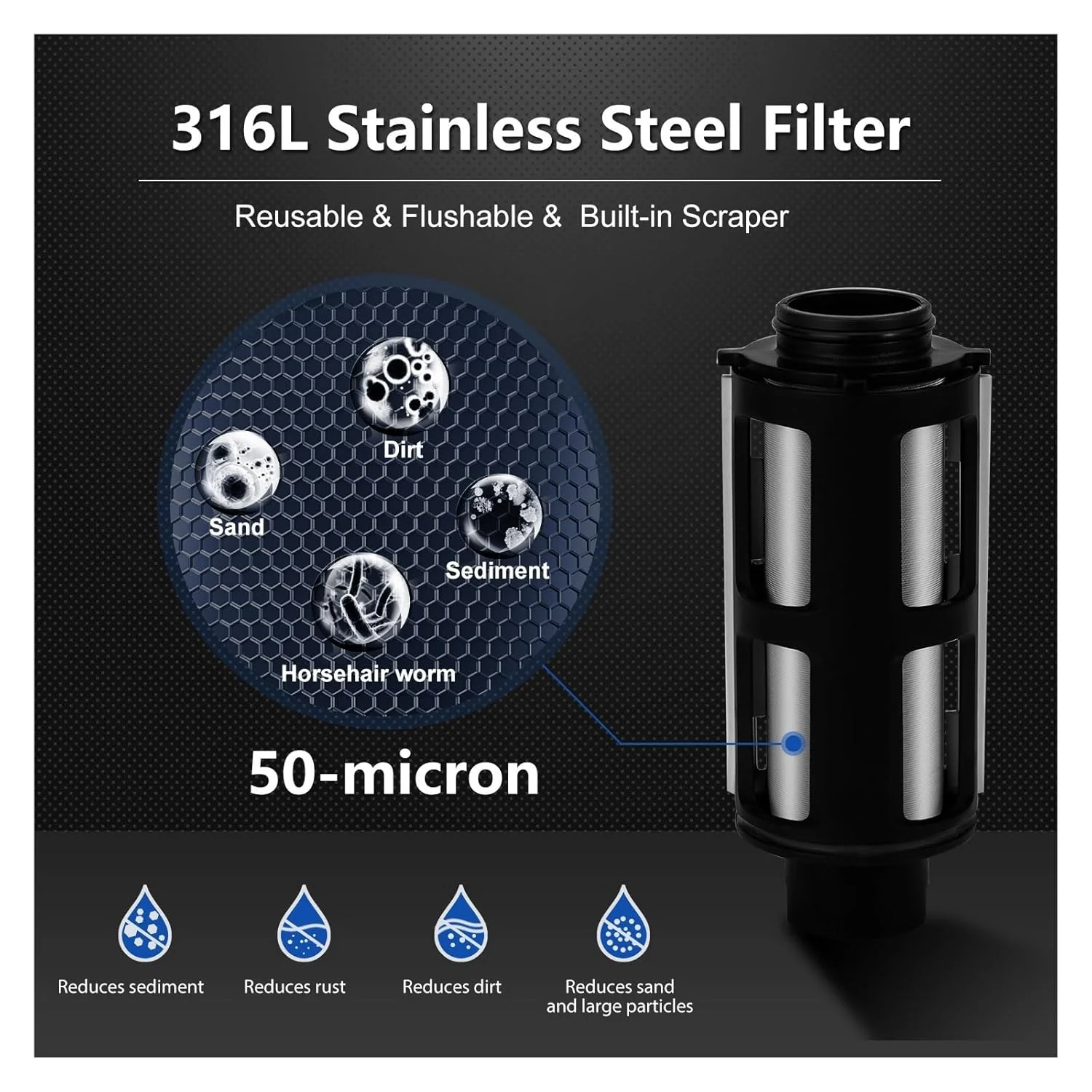 سیستم پیش فیلتر تصفیه آب، رسوب گیر چرخشی کل خانه، پیش فیلتر مرکزی تصفیه آب، سیستم تصفیه معکوس توری استیل ضد زنگ (رنگ: 2X فیلتر جایگزین، سایز: 1) سیستم پیش فیلتر تصفیه آب، رسوب گیر چرخشی کل خانه، پیش فیلتر مرکزی تصفیه آب، سیستم تصفیه معکوس توری استیل ضد زنگ (رنگ: 2X فیلتر جایگزین، سایز: 1)