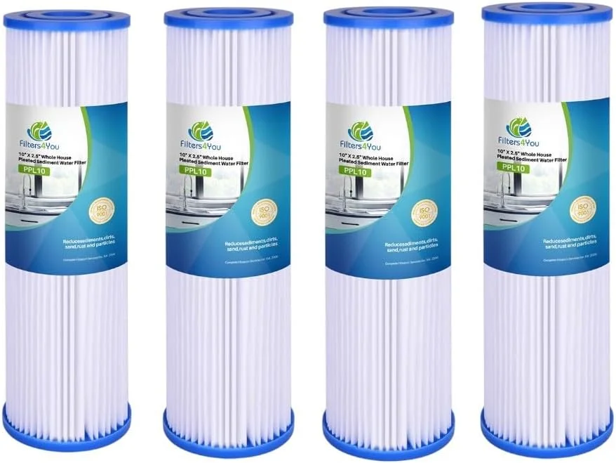 فیلتر رسوب پلی استر پلیسه ای CFS 10"x2.5" کارتریج جایگزین فیلتر اولیه جهانی کل خانه سازگار با AO-WH-PRE-RP2 W50PE, WFPFC3002, SPC-25-1050, FM-50-975 - بسته 4 عددی فیلتر رسوب پلی استر پلیسه ای CFS 10"x2.5" کارتریج جایگزین فیلتر اولیه جهانی کل خانه سازگار با AO-WH-PRE-RP2 W50PE, WFPFC3002, SPC-25-1050, FM-50-975 - بسته 4 عددی