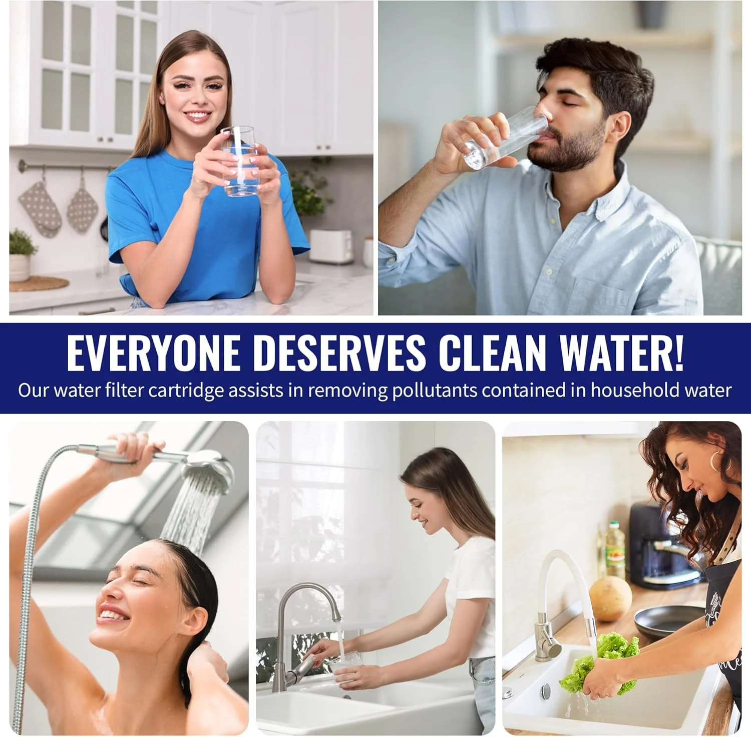 فیلتر رسوب پلی استر پلیسه ای CFS - بسته 4 عددی، سازگار با مدل های W50PE، WFPFC3002، SPC-25-1050، FM-50-975 - کارتریج فیلتر آب جایگزین کل خانه - 20 میکرون