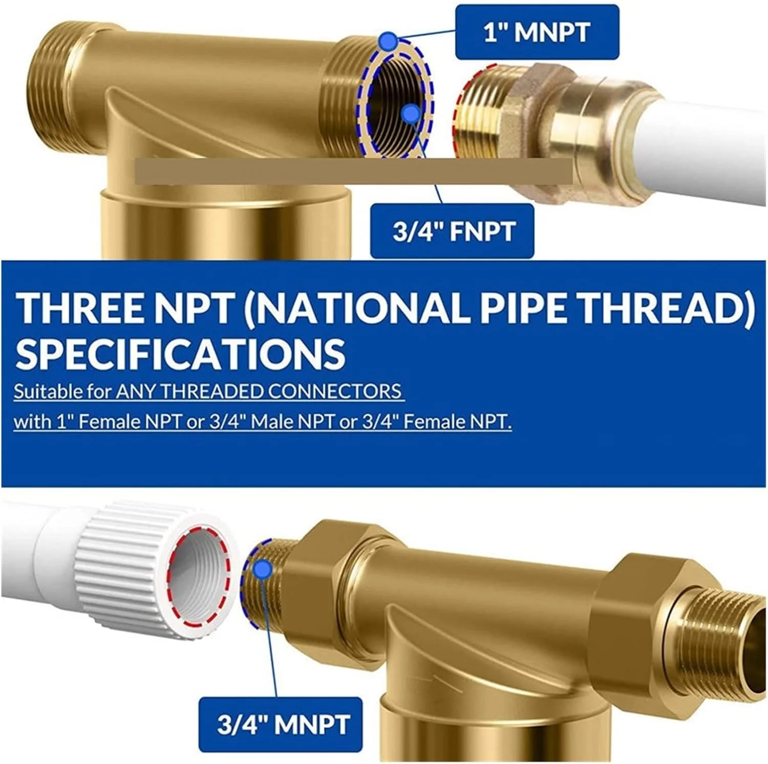 فیلتر آکواریوم، فیلتر رسوب گیر چرخشی قابل استفاده مجدد برای محافظت از سیستم پیش فیلتر کل خانه، گیج فشار مسی 40 میکرون (رنگ: گیج فشار، سایز: X)