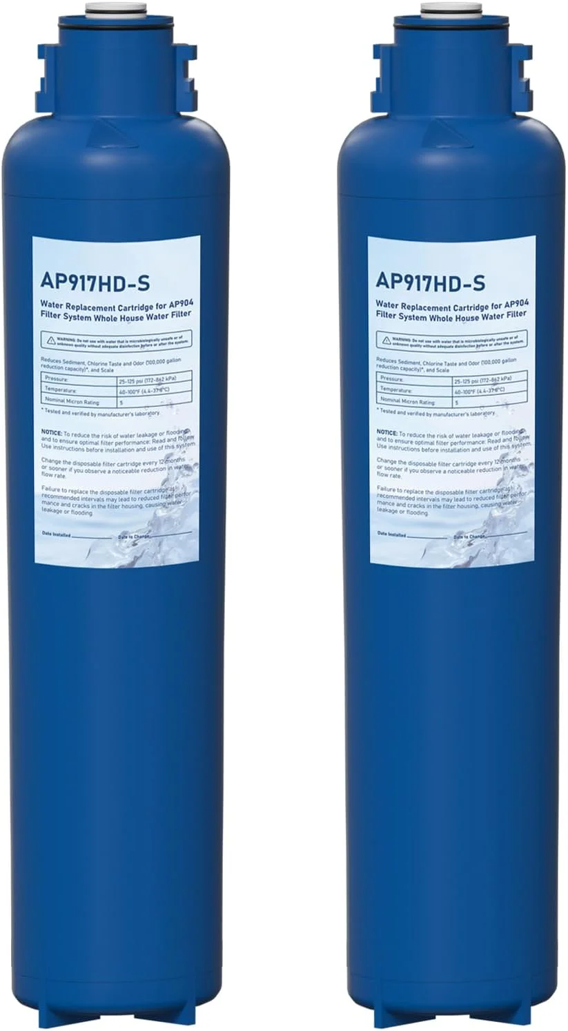 فیلتر جایگزین آب AP917HD-S AP904، کارتریج فیلتر آب با تعویض سریع بهداشتی کل خانه سازگار با سیستم های 3M Aqua-Pure AP917HD-S و AP904، کاهش رسوب، بو و رسوبات آهکی، بسته 2 عددی فیلتر جایگزین آب AP917HD-S AP904، کارتریج فیلتر آب با تعویض سریع بهداشتی کل خانه سازگار با سیستم های 3M Aqua-Pure AP917HD-S و AP904، کاهش رسوب، بو و رسوبات آهکی، بسته 2 عددی