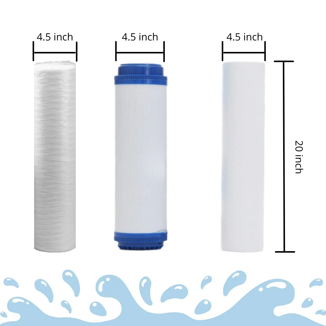 سیستم تصفیه آب سه مرحله ای جامبو کل خانه با فیلترهای رسوب گیر و کربن فعال | آب 100% خالص برای کل خانه سیستم تصفیه آب سه مرحله ای جامبو کل خانه با فیلترهای رسوب گیر و کربن فعال | آب 100% خالص برای کل خانه