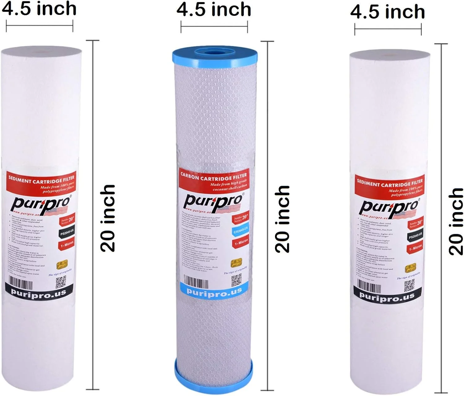 ست فیلتر جایگزین کارتریج فیلتر آب پوری پرو برای فیلتراسیون کل خانه محفظه جامبو بیگ بلو برای ویلا و رستوران ها