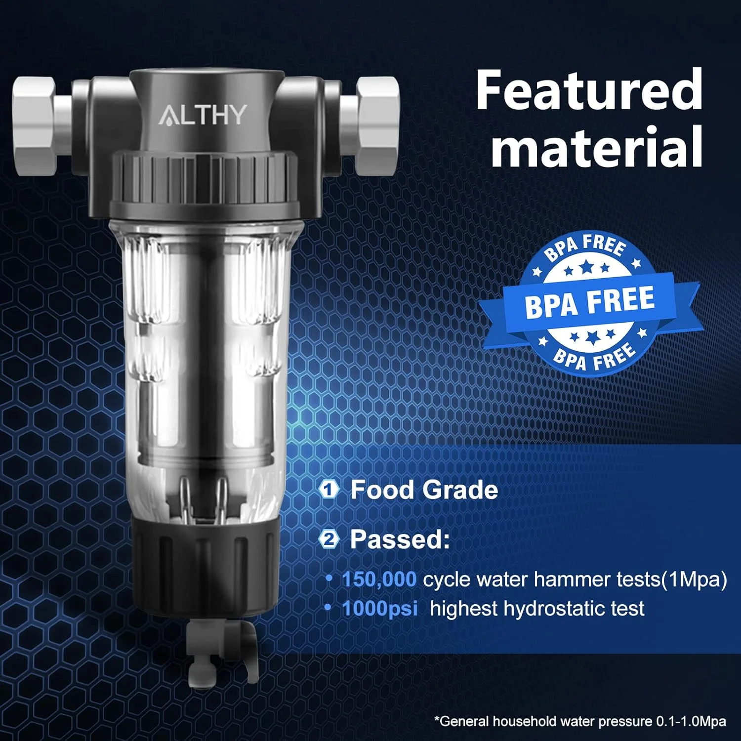 فیلتر رسوب گیر چرخشی ALTHY، فیلتر آب رسوب گیر کل خانه قابل استفاده مجدد، سیستم پیش تصفیه قابل شستشو، 3/4 اینچ FNPT + 1/2 اینچ FNPT، توری فولادی ضد زنگ 40 میکرونی، از ورود زنگ زدگی، گرد و غبار و شن جلوگیری می کند فیلتر رسوب گیر چرخشی ALTHY، فیلتر آب رسوب گیر کل خانه قابل استفاده مجدد، سیستم پیش تصفیه قابل شستشو، 3/4 اینچ FNPT + 1/2 اینچ FNPT، توری فولادی ضد زنگ 40 میکرونی، از ورود زنگ زدگی، گرد و غبار و شن جلوگیری می کند