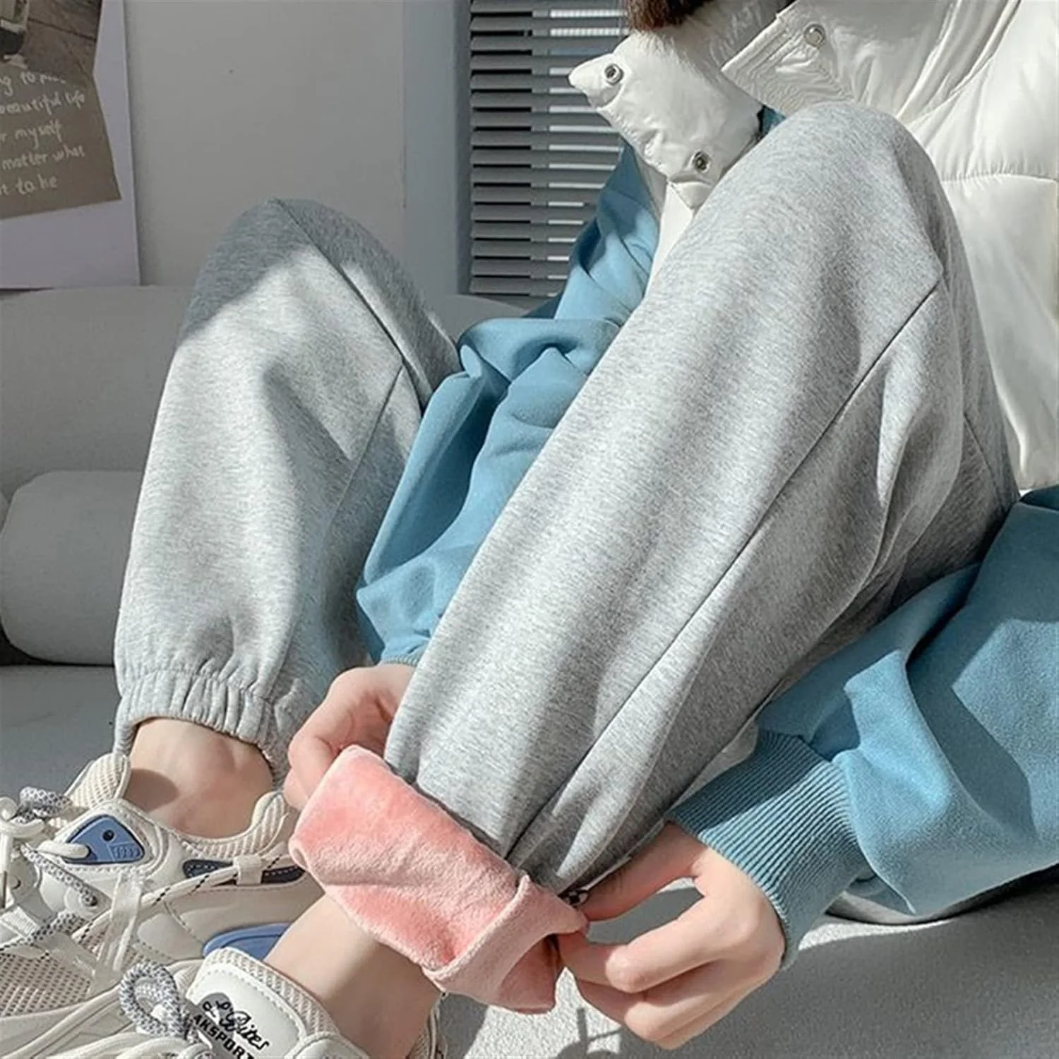 شلوار زنانه BEABAG، شلوار گرم پشمی زمستانی، مشکی خاکستری، شلوار ورزشی زنانه، بند دار، شلوار بلند ورزشی زنانه، کمر بلند، شلوار صورتی حرم (رنگ: خاکستری، سایز: XXL) شلوار زنانه BEABAG، شلوار گرم پشمی زمستانی، مشکی خاکستری، شلوار ورزشی زنانه، بند دار، شلوار بلند ورزشی زنانه، کمر بلند، شلوار صورتی حرم (رنگ: خاکستری، سایز: XXL)