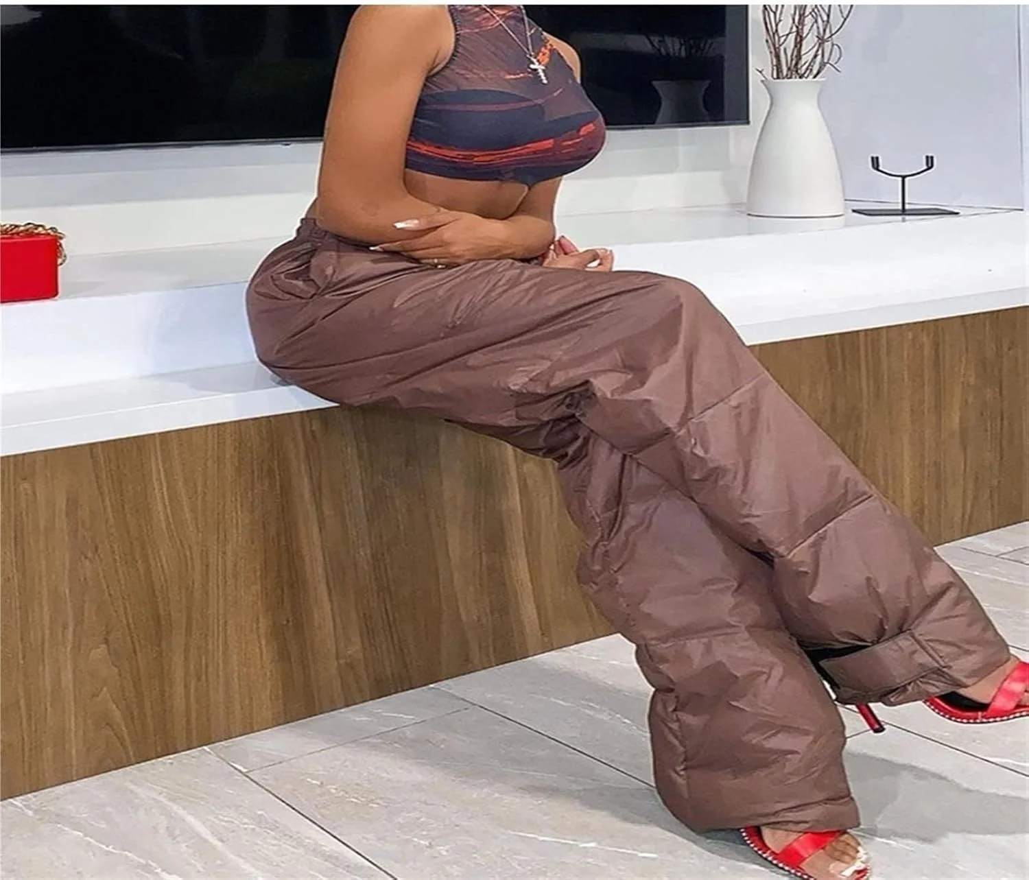 شلوار زنانه BEABAG، شلوار گشاد قهوه ای، لباس کار زنانه، شلوار ضخیم Y2K زنانه، شلوار گرم غیر رسمی زنانه، لباس خیابانی جذاب پاییزی و زمستانی (رنگ: قهوه ای، سایز: M) شلوار زنانه BEABAG، شلوار گشاد قهوه ای، لباس کار زنانه، شلوار ضخیم Y2K زنانه، شلوار گرم غیر رسمی زنانه، لباس خیابانی جذاب پاییزی و زمستانی (رنگ: قهوه ای، سایز: M)