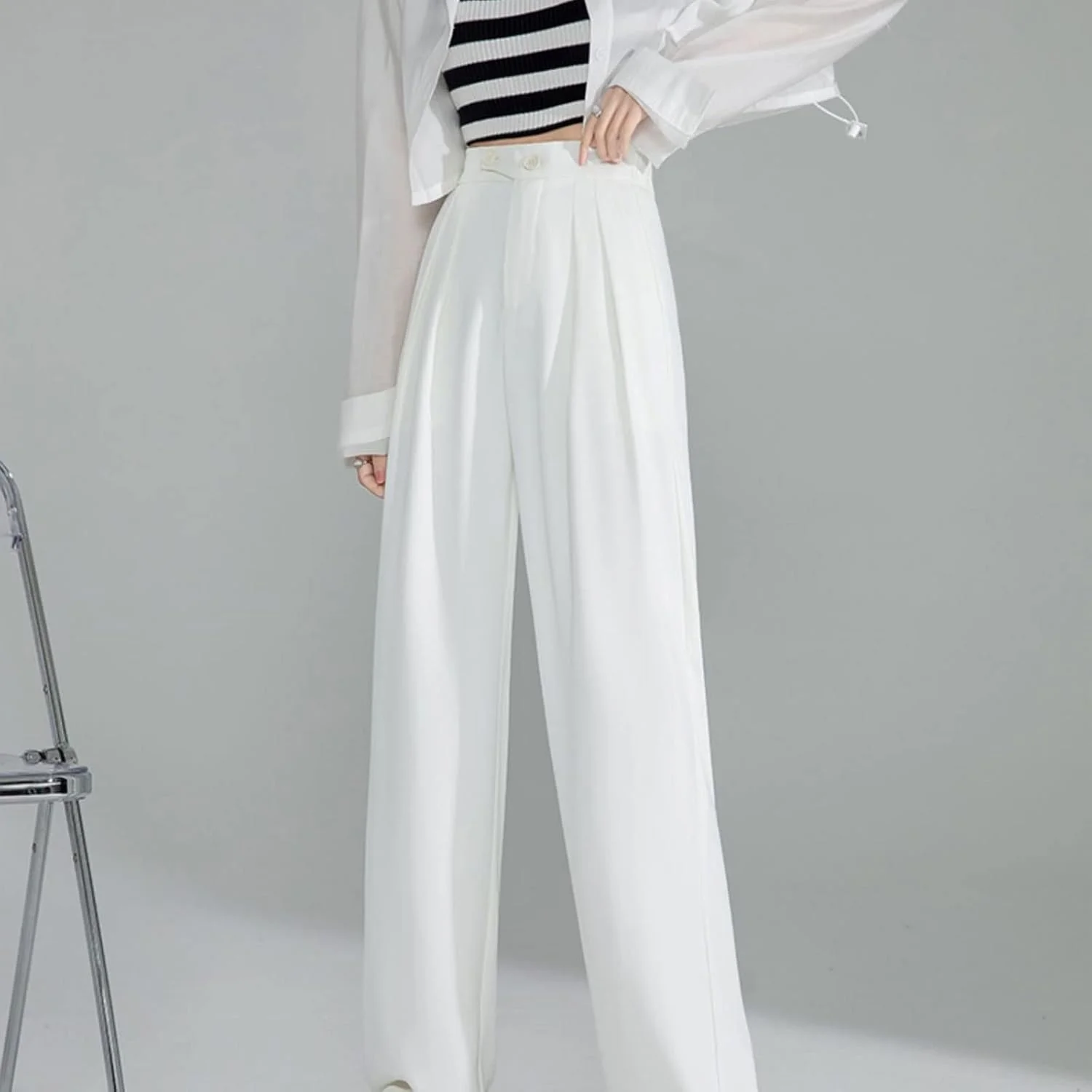 شلوار زنانه BEABAG، شلوار زنانه با کمر بلند و پاچه های گشاد، دکمه های بهاری و تابستانی، شلوار لوله ای راسته آبی مینیمالیستی زنانه (سایز: L) شلوار زنانه BEABAG، شلوار زنانه با کمر بلند و پاچه های گشاد، دکمه های بهاری و تابستانی، شلوار لوله ای راسته آبی مینیمالیستی زنانه (سایز: L)