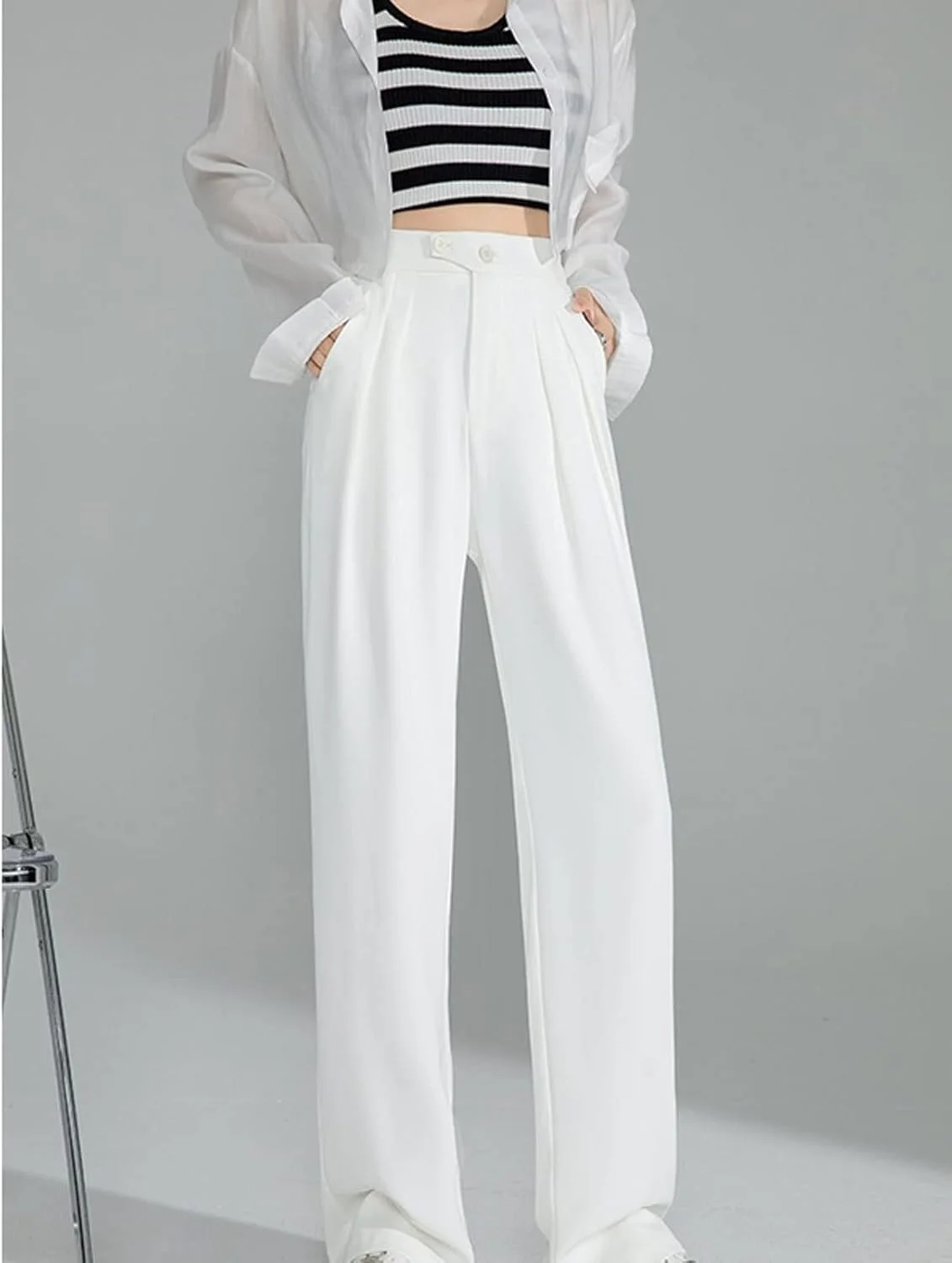 شلوار زنانه BEABAG، شلوار زنانه با کمر بلند و پاچه های گشاد، دکمه های بهاری و تابستانی، شلوار لوله ای راسته آبی مینیمالیستی زنانه (سایز: L) شلوار زنانه BEABAG، شلوار زنانه با کمر بلند و پاچه های گشاد، دکمه های بهاری و تابستانی، شلوار لوله ای راسته آبی مینیمالیستی زنانه (سایز: L)