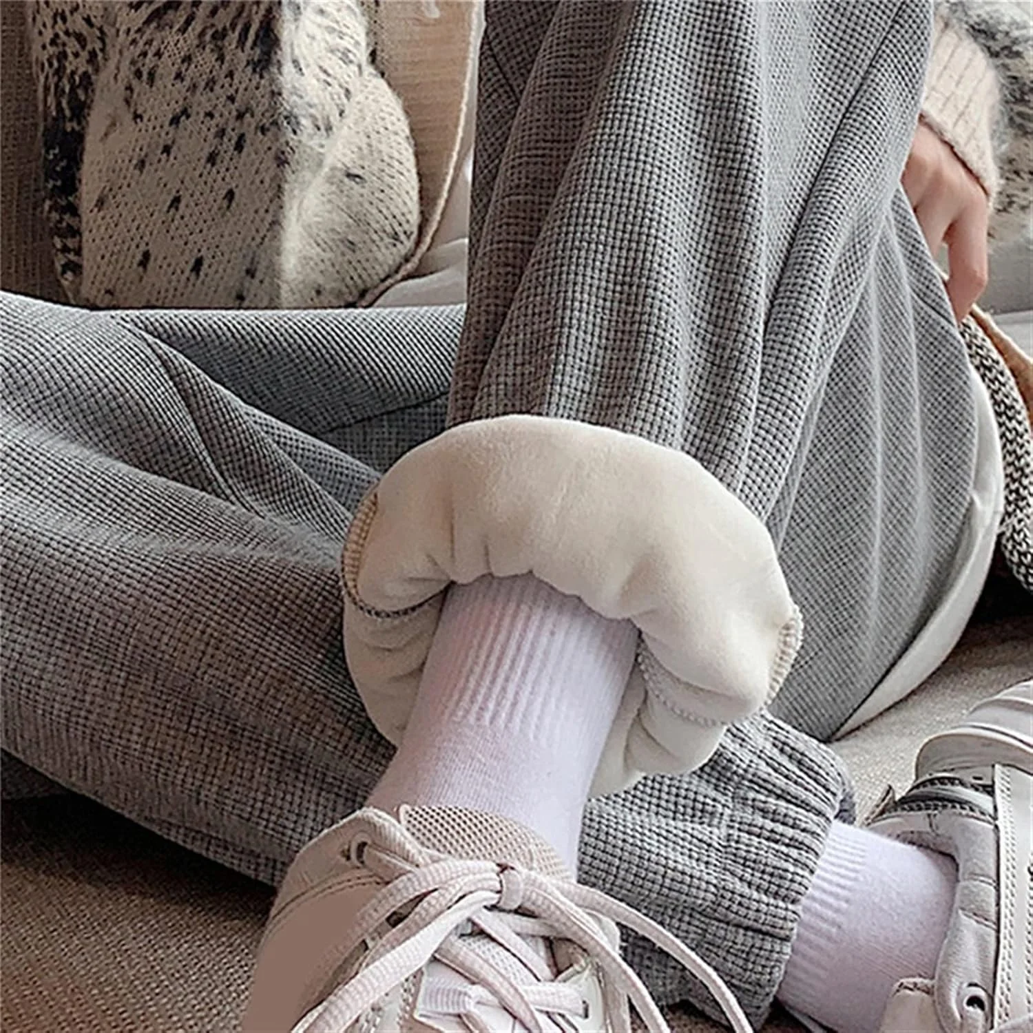 شلوار زنانه BEABAG، شلوار پشمی زنانه، شلوار گرم و ضخیم زمستانی با رنگ ثابت، شلوار ورزشی گشاد و بند دار غیر رسمی زنانه، ساق های تمرینی (رنگ: خاکستری، سایز: M) شلوار زنانه BEABAG، شلوار پشمی زنانه، شلوار گرم و ضخیم زمستانی با رنگ ثابت، شلوار ورزشی گشاد و بند دار غیر رسمی زنانه، ساق های تمرینی (رنگ: خاکستری، سایز: M)