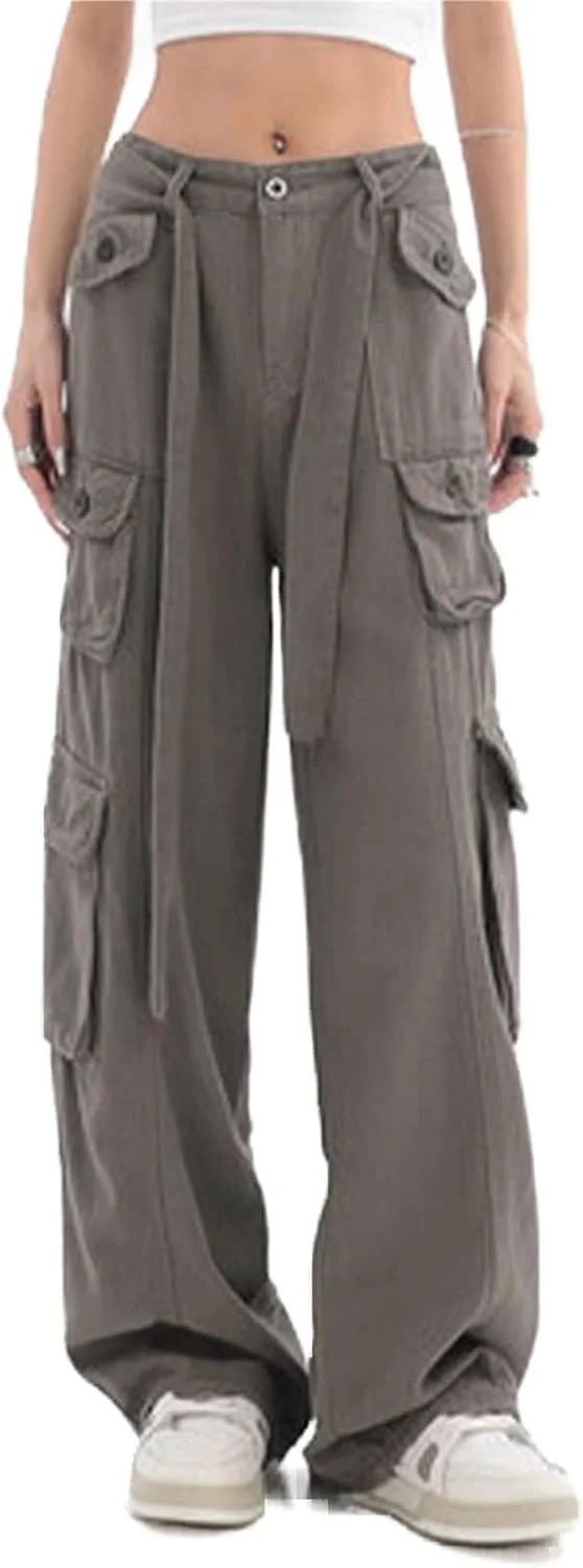 شلوار زنانه BEABAG، شلوار کارگو Y2K گشاد هیپ هاپ، شلوار عرق گیر زنانه فاق کوتاه، لباس خیابانی وینتیج 2022، شلوار جاگر پاچه گشاد جیب دار Harajuku (رنگ: خاکستری، سایز: L) شلوار زنانه BEABAG، شلوار کارگو Y2K گشاد هیپ هاپ، شلوار عرق گیر زنانه فاق کوتاه، لباس خیابانی وینتیج 2022، شلوار جاگر پاچه گشاد جیب دار Harajuku (رنگ: خاکستری، سایز: L)