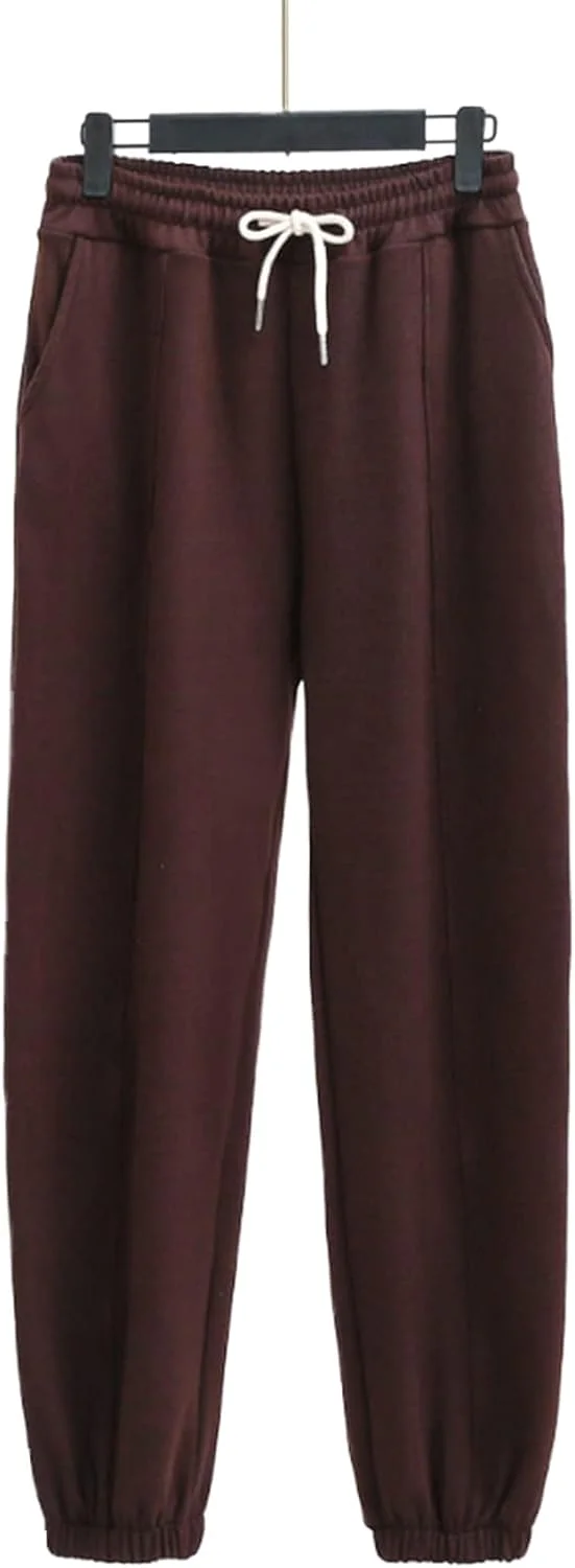شلوار زنانه BEABAG، شلوار پشمی گرم زمستانی، شلوار ورزشی مخمل دار زنانه، کمر کشی الاستیک، سایز بزرگ گشاد، لباس خیابانی نوجوانان (رنگ: قهوه ای تیره، سایز: XL) شلوار زنانه BEABAG، شلوار پشمی گرم زمستانی، شلوار ورزشی مخمل دار زنانه، کمر کشی الاستیک، سایز بزرگ گشاد، لباس خیابانی نوجوانان (رنگ: قهوه ای تیره، سایز: XL)
