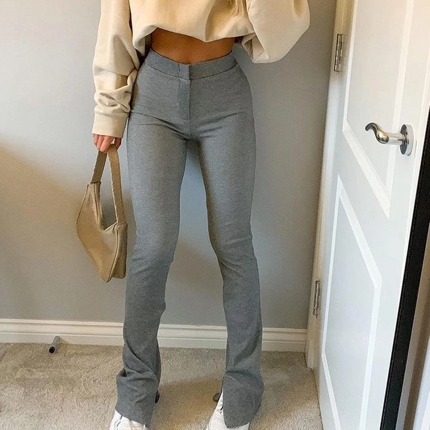 شلوار زنانه BEABAG، شلوار ورزشی یکدست، شلوار ورزشی زنانه، شلوار بلند باریک با فاق بلند و چاک جانبی (رنگ: چهره ای، سایز: کوچک) شلوار زنانه BEABAG، شلوار ورزشی یکدست، شلوار ورزشی زنانه، شلوار بلند باریک با فاق بلند و چاک جانبی (رنگ: چهره ای، سایز: کوچک)