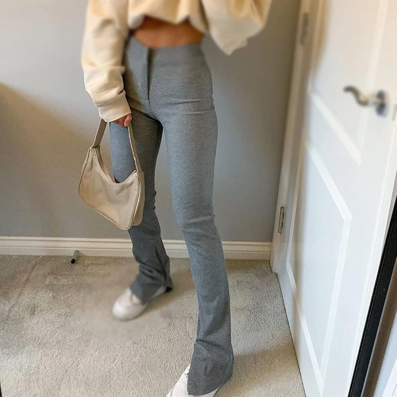 شلوار زنانه BEABAG، شلوار ورزشی یکدست، شلوار ورزشی زنانه، شلوار بلند باریک با فاق بلند و چاک جانبی (رنگ: چهره ای، سایز: کوچک) شلوار زنانه BEABAG، شلوار ورزشی یکدست، شلوار ورزشی زنانه، شلوار بلند باریک با فاق بلند و چاک جانبی (رنگ: چهره ای، سایز: کوچک)