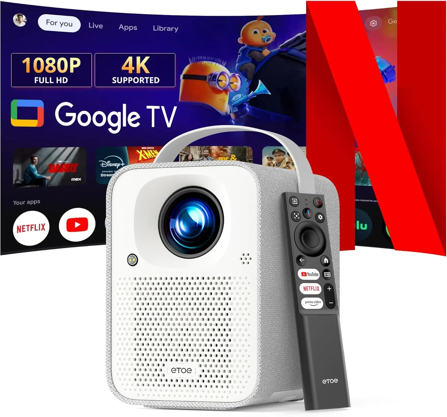 پروژکتور LED قابل حمل SDFhNest با روشنایی 7000 لومن، رزولوشن 1080P HD، پشتیبانی از بلوتوث و وای فای (ابعاد 248 * 248 * 108 میلی متر مدل Hq7w) پروژکتور LED قابل حمل SDFhNest با روشنایی 7000 لومن، رزولوشن 1080P HD، پشتیبانی از بلوتوث و وای فای (ابعاد 248 * 248 * 108 میلی متر مدل Hq7w)