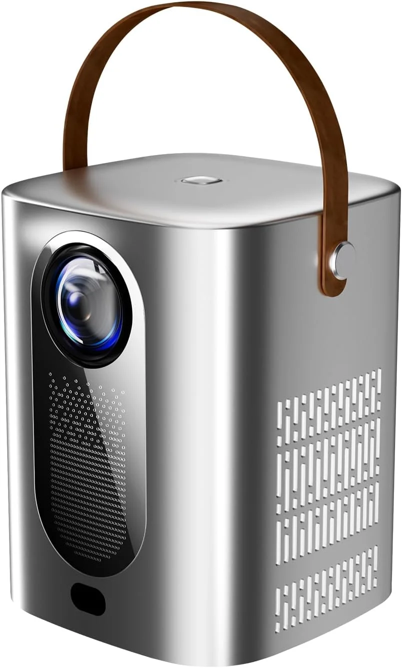 پروژکتور ویدئویی مینی DLP هوشمند 4K – اندروید 9، 200 لومن، اشتراک‌گذاری بی‌سیم صفحه نمایش، بلندگوی داخلی، طراحی قابل حمل، فوکوس دستی، برد پروجکشن 3 متر