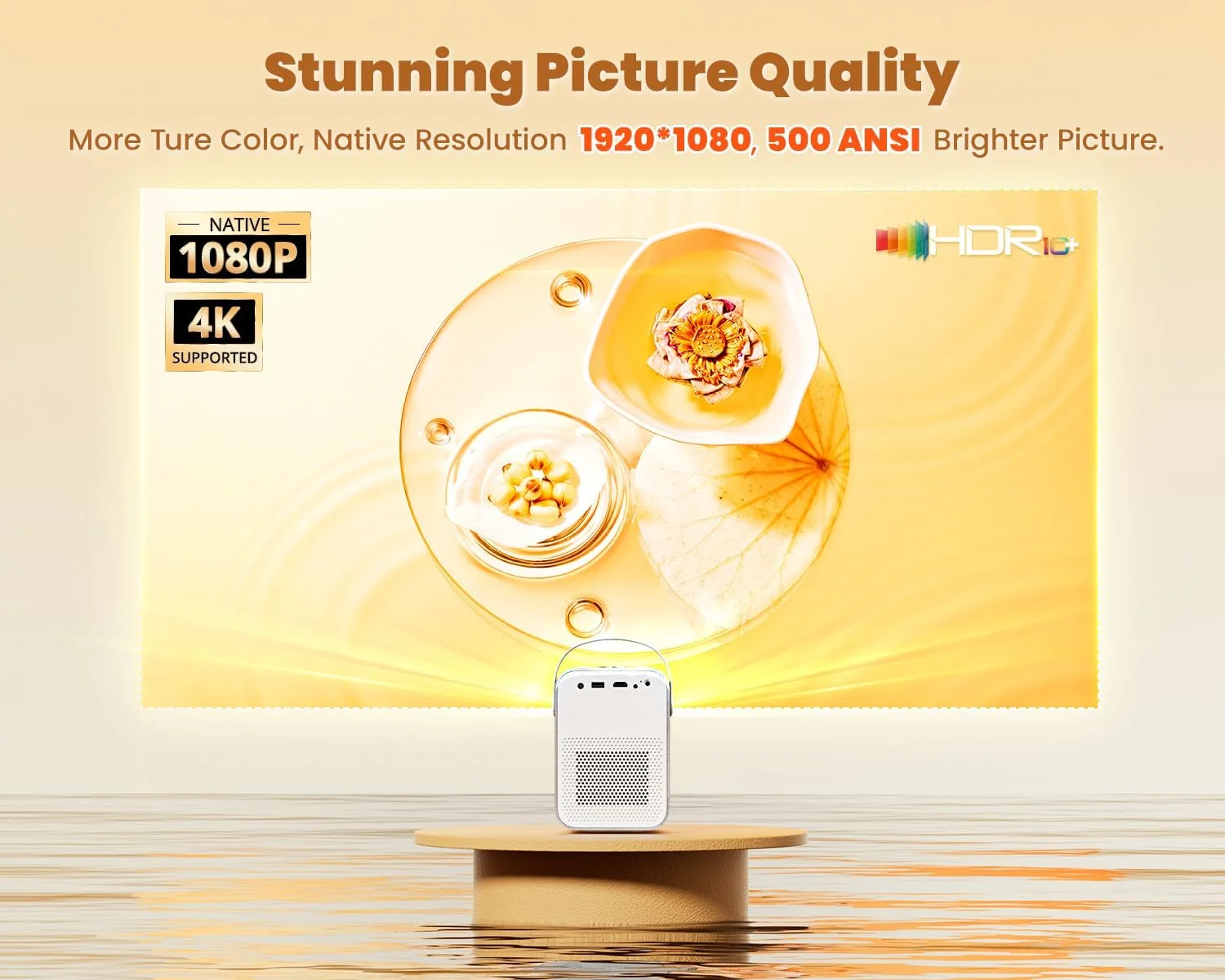 پروژکتور ETOE Seal، مینی پروژکتور 4K Ultra HD با فوکوس خودکار و تصحیح کیستون، 500 انسی لومن، 150 اینچ، سینمای خانگی قابل حمل با Google TV، دارای گواهینامه Netflix، وای فای 5G و بلوتوث پروژکتور ETOE Seal، مینی پروژکتور 4K Ultra HD با فوکوس خودکار و تصحیح کیستون، 500 انسی لومن، 150 اینچ، سینمای خانگی قابل حمل با Google TV، دارای گواهینامه Netflix، وای فای 5G و بلوتوث