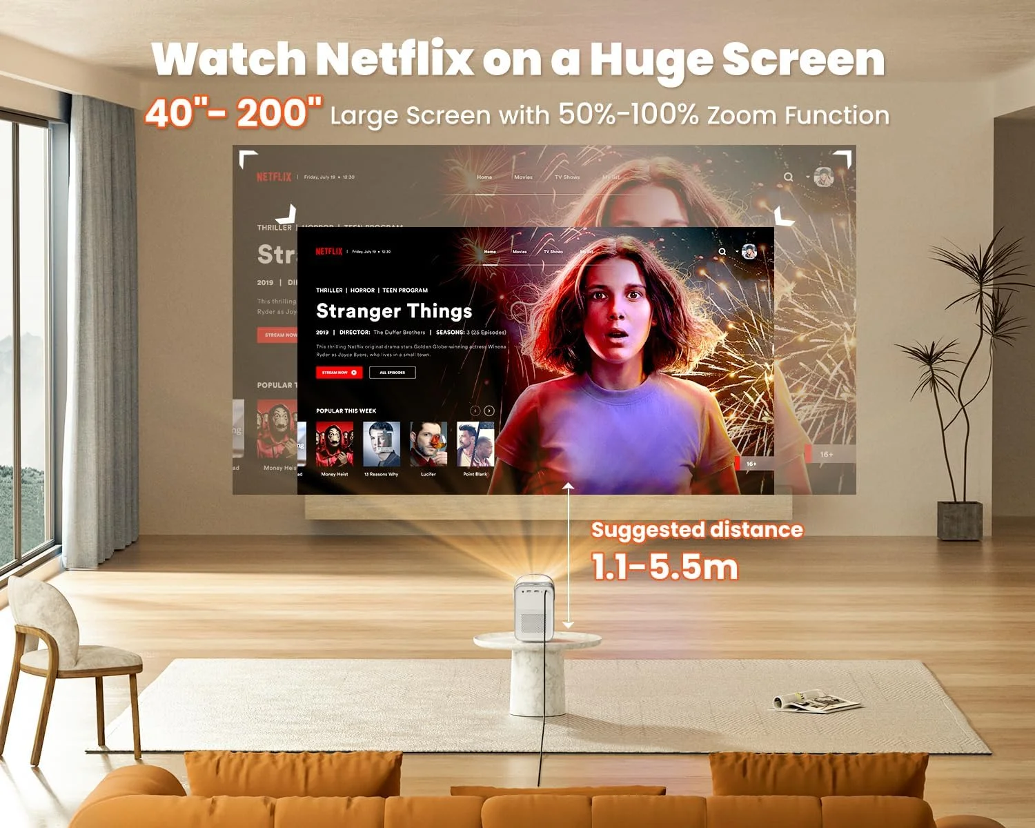 پروژکتور ETOE Seal، مینی پروژکتور 4K Ultra HD با فوکوس خودکار و تصحیح کیستون، 500 انسی لومن، 150 اینچ، سینمای خانگی قابل حمل با Google TV، دارای گواهینامه Netflix، وای فای 5G و بلوتوث پروژکتور ETOE Seal، مینی پروژکتور 4K Ultra HD با فوکوس خودکار و تصحیح کیستون، 500 انسی لومن، 150 اینچ، سینمای خانگی قابل حمل با Google TV، دارای گواهینامه Netflix، وای فای 5G و بلوتوث