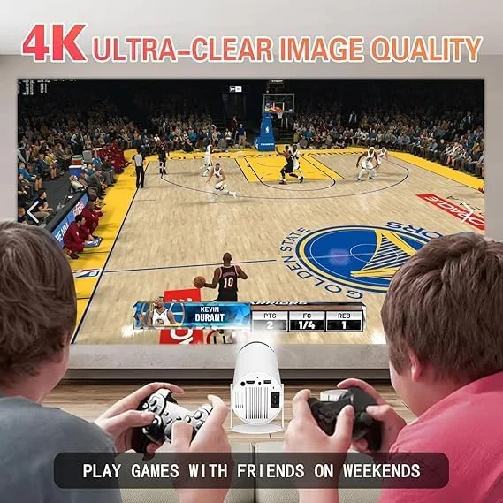 پروژکتور هوشمند اندروید 12 – پشتیبانی از 4K، 10000+ بازی PS5/Switch، وای فای 6G و بلوتوث، پروژکتور فیلم قابل حمل برای فضای باز، 720P HD، حافظه 32 گیگابایتی، گیم پد داخلی، لامپ LED با عمر 30000 ساعت پروژکتور هوشمند اندروید 12 – پشتیبانی از 4K، 10000+ بازی PS5/Switch، وای فای 6G و بلوتوث، پروژکتور فیلم قابل حمل برای فضای باز، 720P HD، حافظه 32 گیگابایتی، گیم پد داخلی، لامپ LED با عمر 30000 ساعت