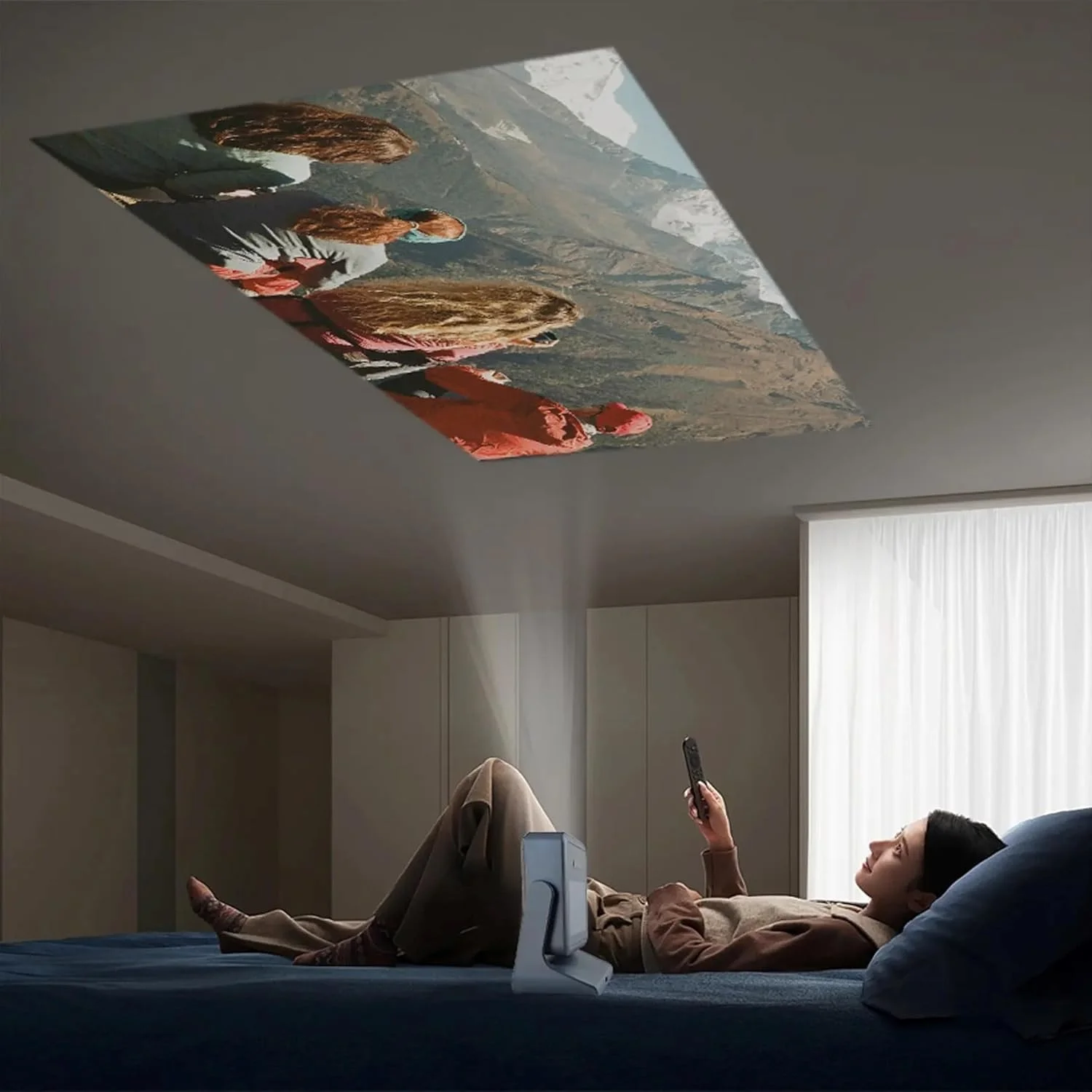 پروژکتور تبلت هوشمند با فوکوس خودکار و کیستون - Full HD 1080P، 11000 لومن، وای فای دوگانه، بلوتوث 5.0، HDMI، بلندگوهای داخلی - سازگار با سینمای خانگی و استریم