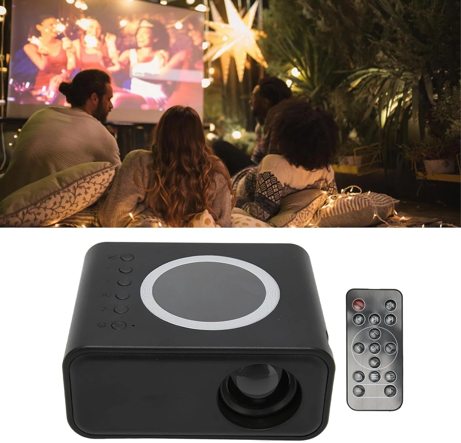 پروژکتور مینی قابل حمل سوراندی، پروژکتور فیلم تئاتر خانگی ال ای دی 1080p، پروژکتور فیلم فضای باز با مواد ABS بادوام فناوری تصویربرداری پراکنده برای فضای داخلی و خارجی (مشکی)، SORANDYXIBWVESK5N-13 پروژکتور مینی قابل حمل سوراندی، پروژکتور فیلم تئاتر خانگی ال ای دی 1080p، پروژکتور فیلم فضای باز با مواد ABS بادوام فناوری تصویربرداری پراکنده برای فضای داخلی و خارجی (مشکی)، SORANDYXIBWVESK5N-13