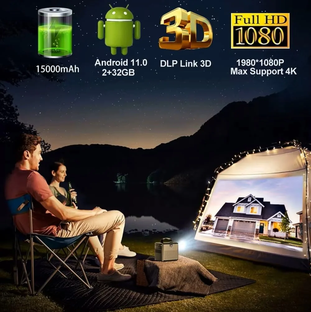 پروژکتور S90 Max 3D سینمای خانگی 4K اندروید 11.0 وای فای مینی قابل حمل 1080P ویدئو پروژکتور DLP با باتری پروژکتور S90 Max 3D سینمای خانگی 4K اندروید 11.0 وای فای مینی قابل حمل 1080P ویدئو پروژکتور DLP با باتری
