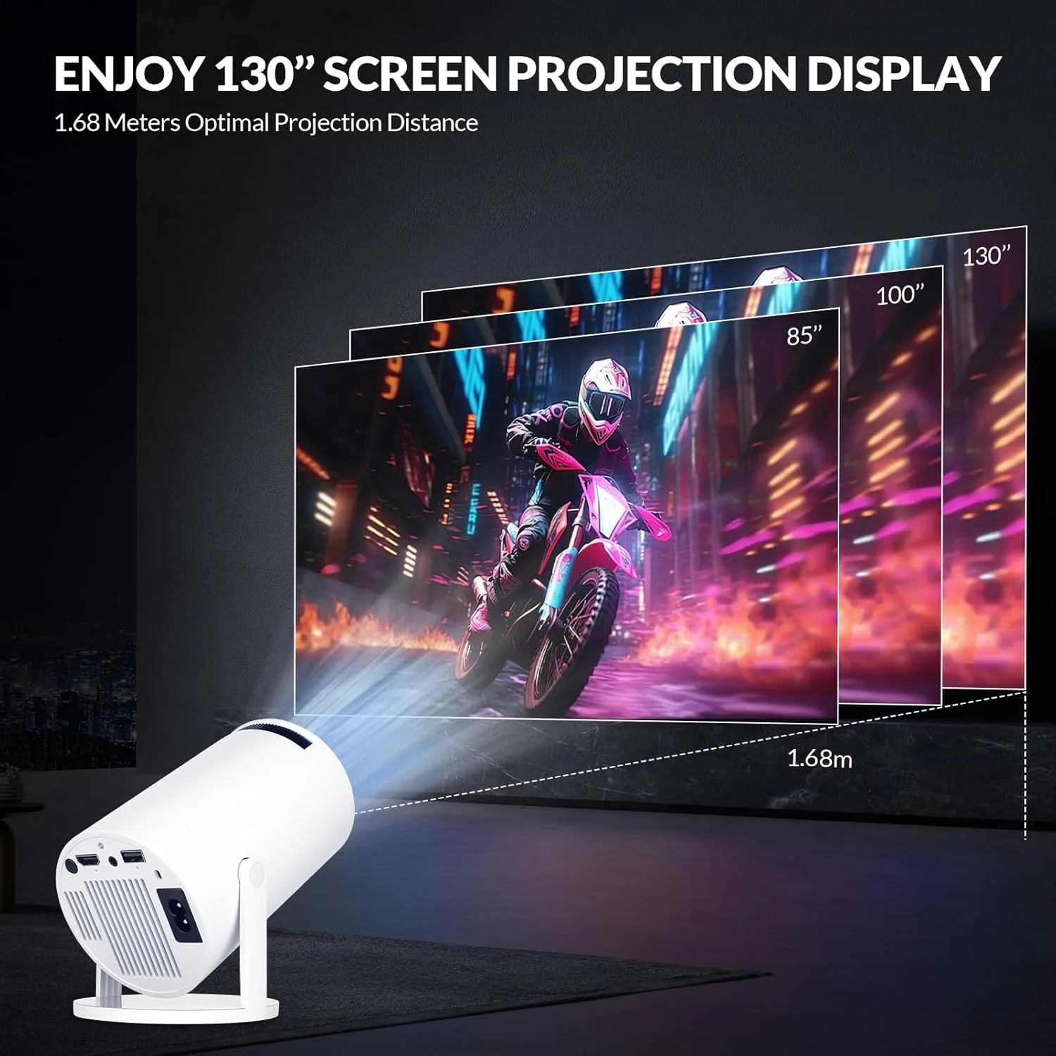 پروژکتور کوچک قابل حمل Rii، پشتیبانی از کیفیت 4K 1080P Full HD، تصحیح خودکار کیستون، WiFi6+Bluetooth 5.0، پروژکتور 180 درجه قابل چرخش برای فضای باز/خانه، دارای سیستم عامل Android 11.0 داخلی پروژکتور کوچک قابل حمل Rii، پشتیبانی از کیفیت 4K 1080P Full HD، تصحیح خودکار کیستون، WiFi6+Bluetooth 5.0، پروژکتور 180 درجه قابل چرخش برای فضای باز/خانه، دارای سیستم عامل Android 11.0 داخلی