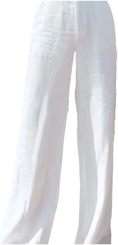 شلوار زنانه BEABAG مناسب تابستان، شلوار زنانه با کمر بلند، پنبه و کنف نازک، پاچه های گشاد، همه با شلوار راسته غیر رسمی (رنگ: سفید، سایز: بزرگ) شلوار زنانه BEABAG مناسب تابستان، شلوار زنانه با کمر بلند، پنبه و کنف نازک، پاچه های گشاد، همه با شلوار راسته غیر رسمی (رنگ: سفید، سایز: بزرگ)